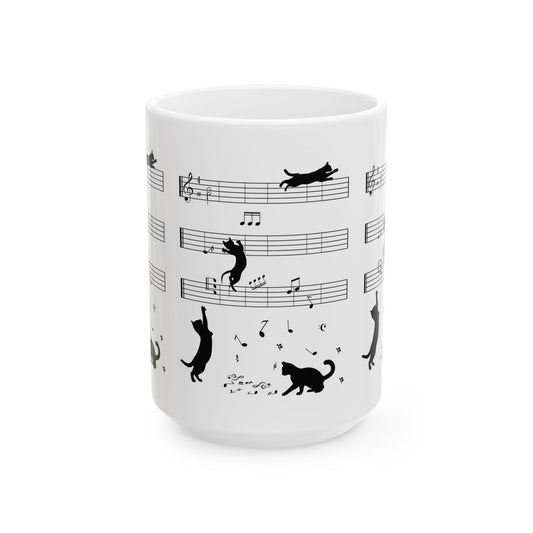 The Musical Cat & Notes Mug