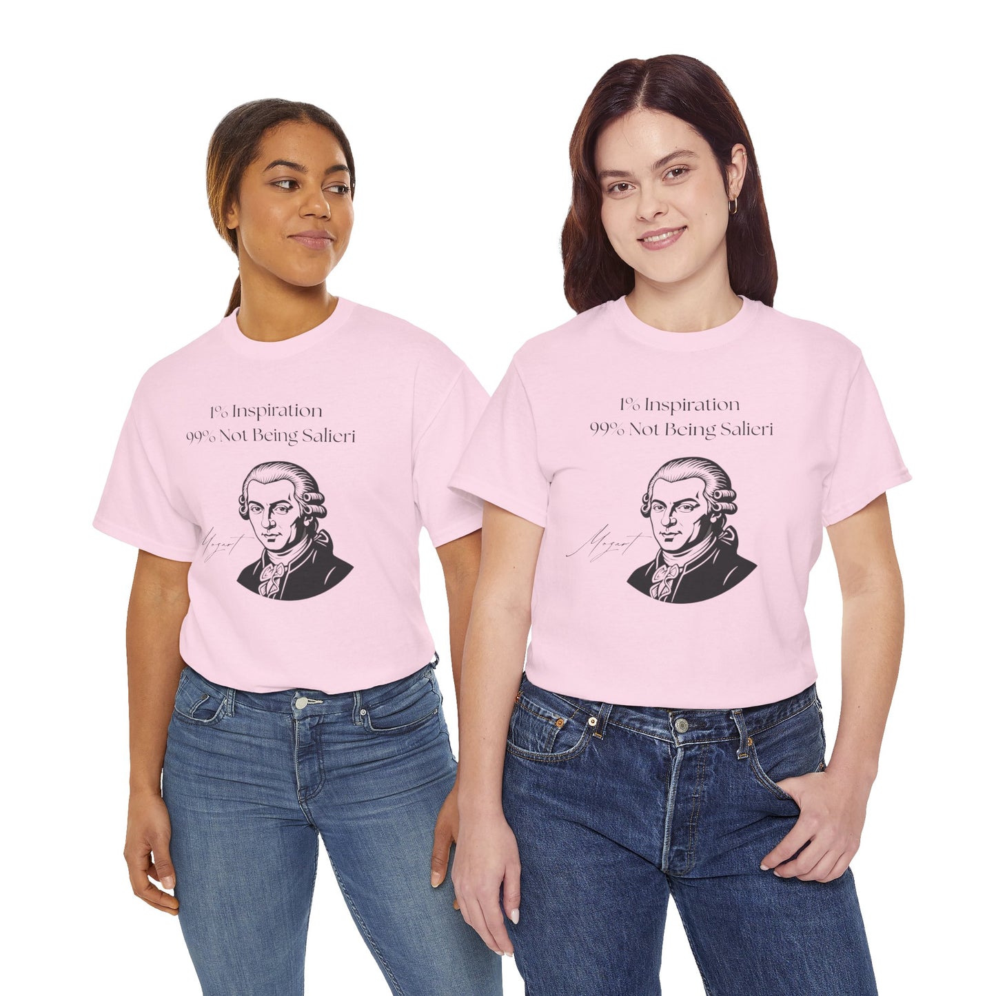 The "1% Inspiration, 99% Not Being Salieri" Mozart Illustration T-Shirt