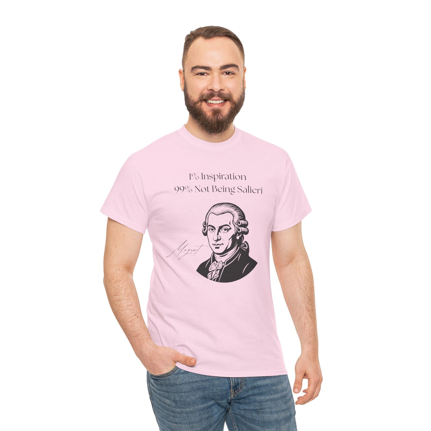 The "1% Inspiration, 99% Not Being Salieri" Mozart Illustration T-Shirt