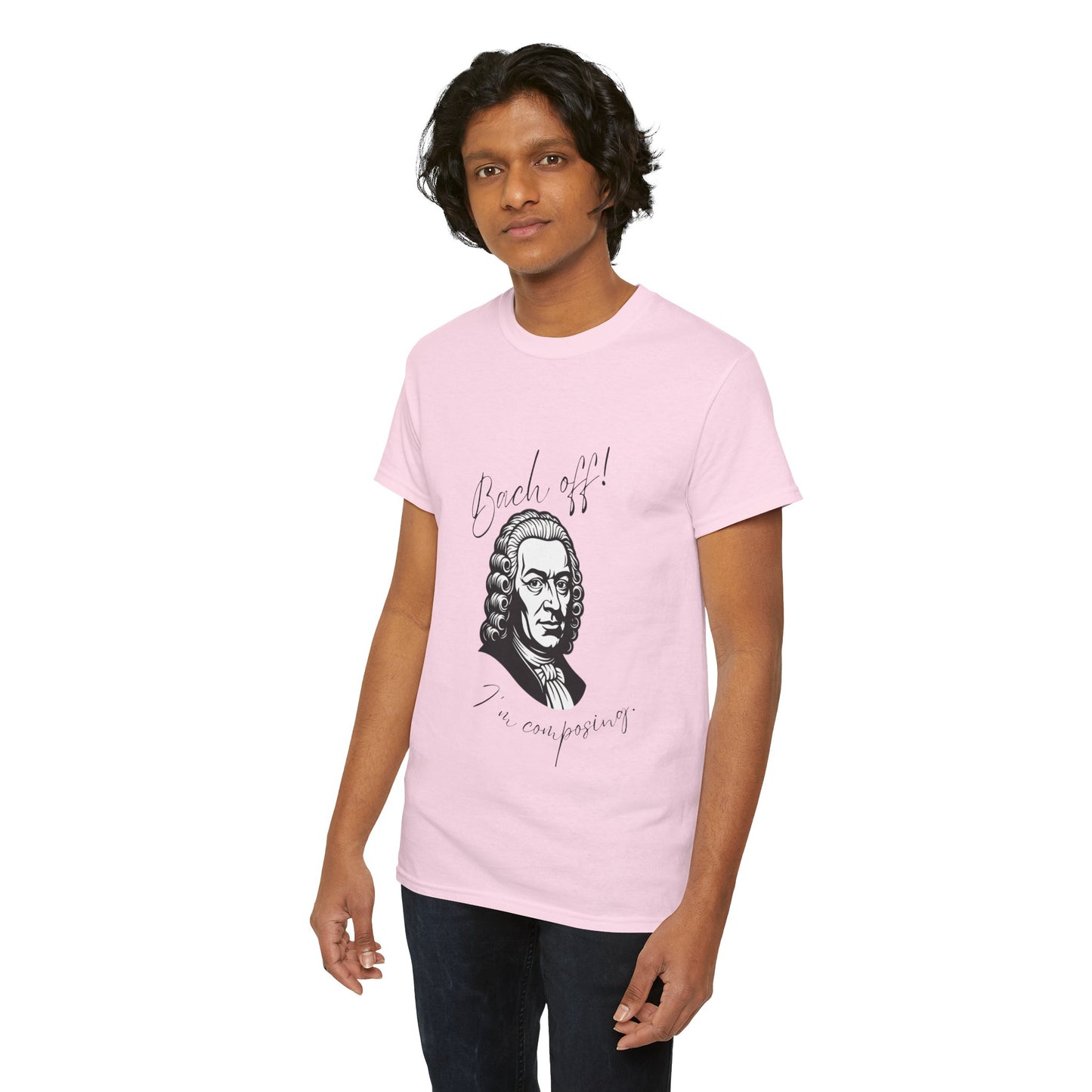 Bach Portrait Tee "Bach off! I'm composing" Classical Music Humor T‑Shirt