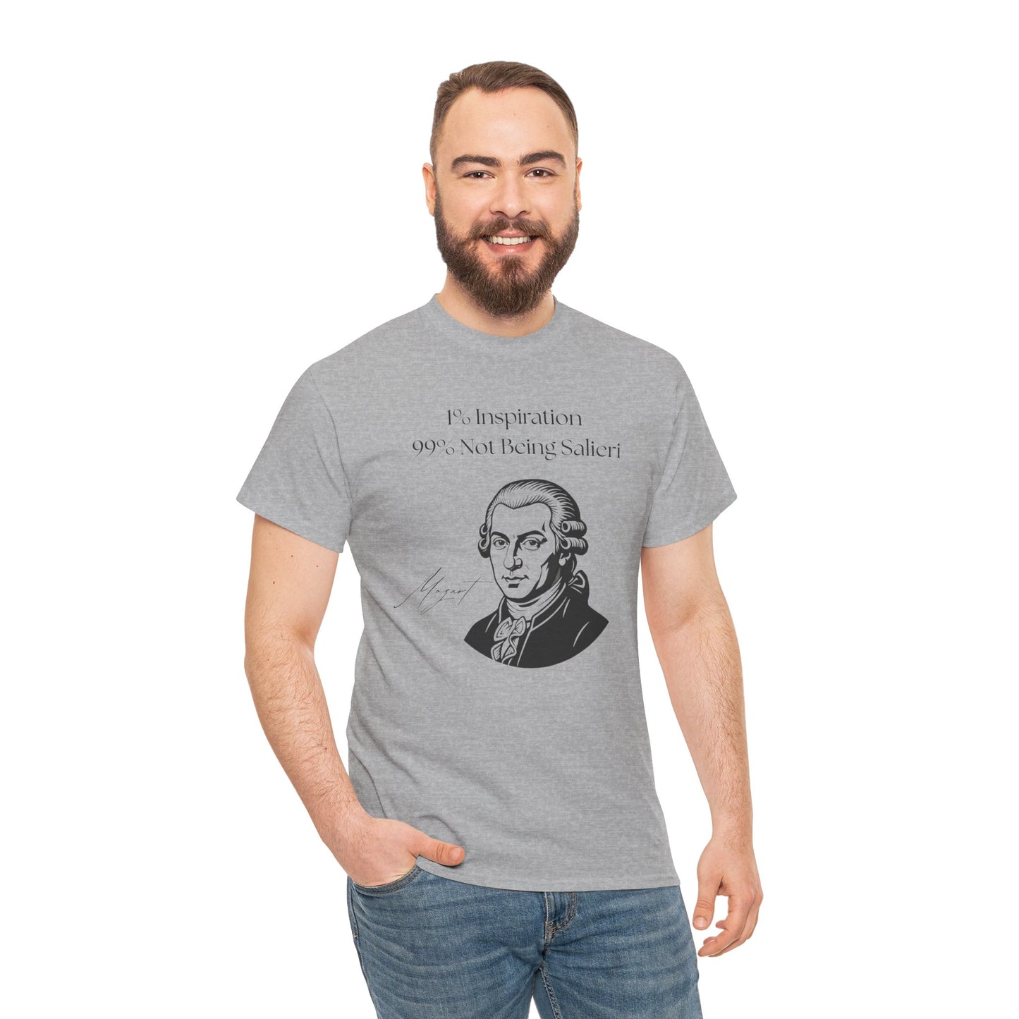 The "1% Inspiration, 99% Not Being Salieri" Mozart Illustration T-Shirt