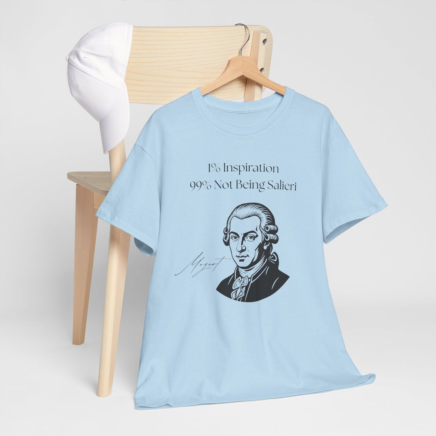 The "1% Inspiration, 99% Not Being Salieri" Mozart Illustration T-Shirt