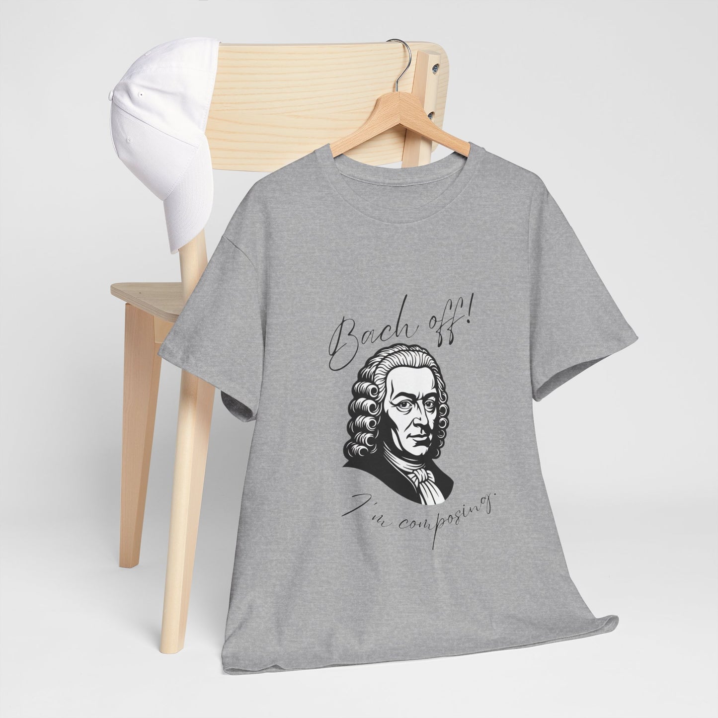 Bach Portrait Tee "Bach off! I'm composing" Classical Music Humor T‑Shirt