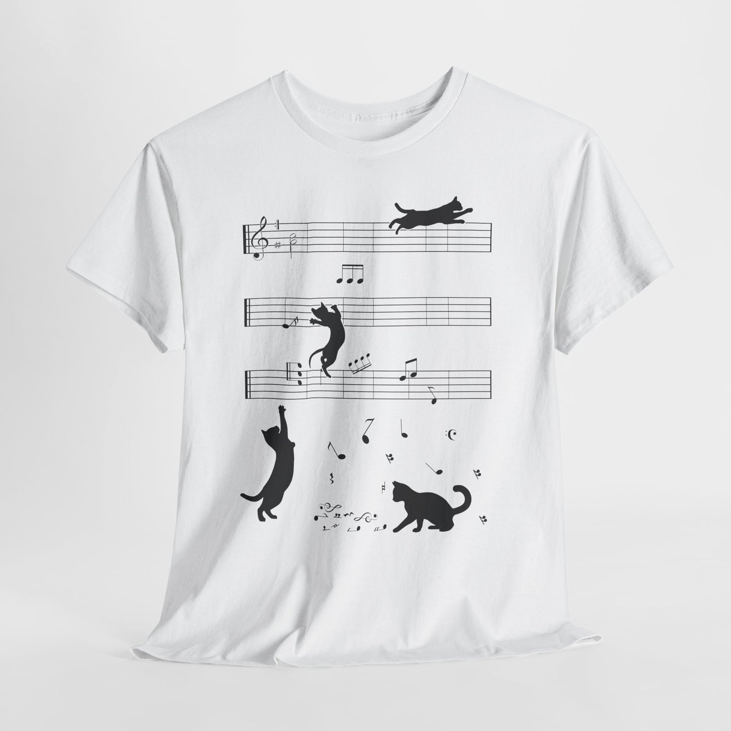 The Musical Cat & Notes T-Shirt