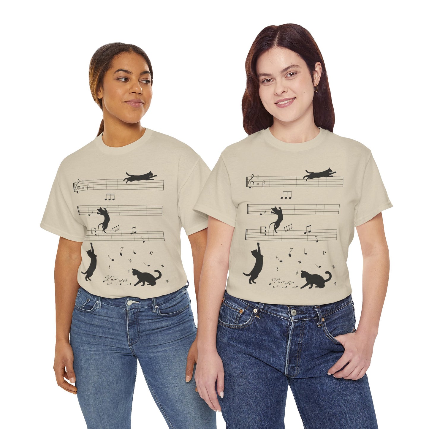 The Musical Cat & Notes T-Shirt