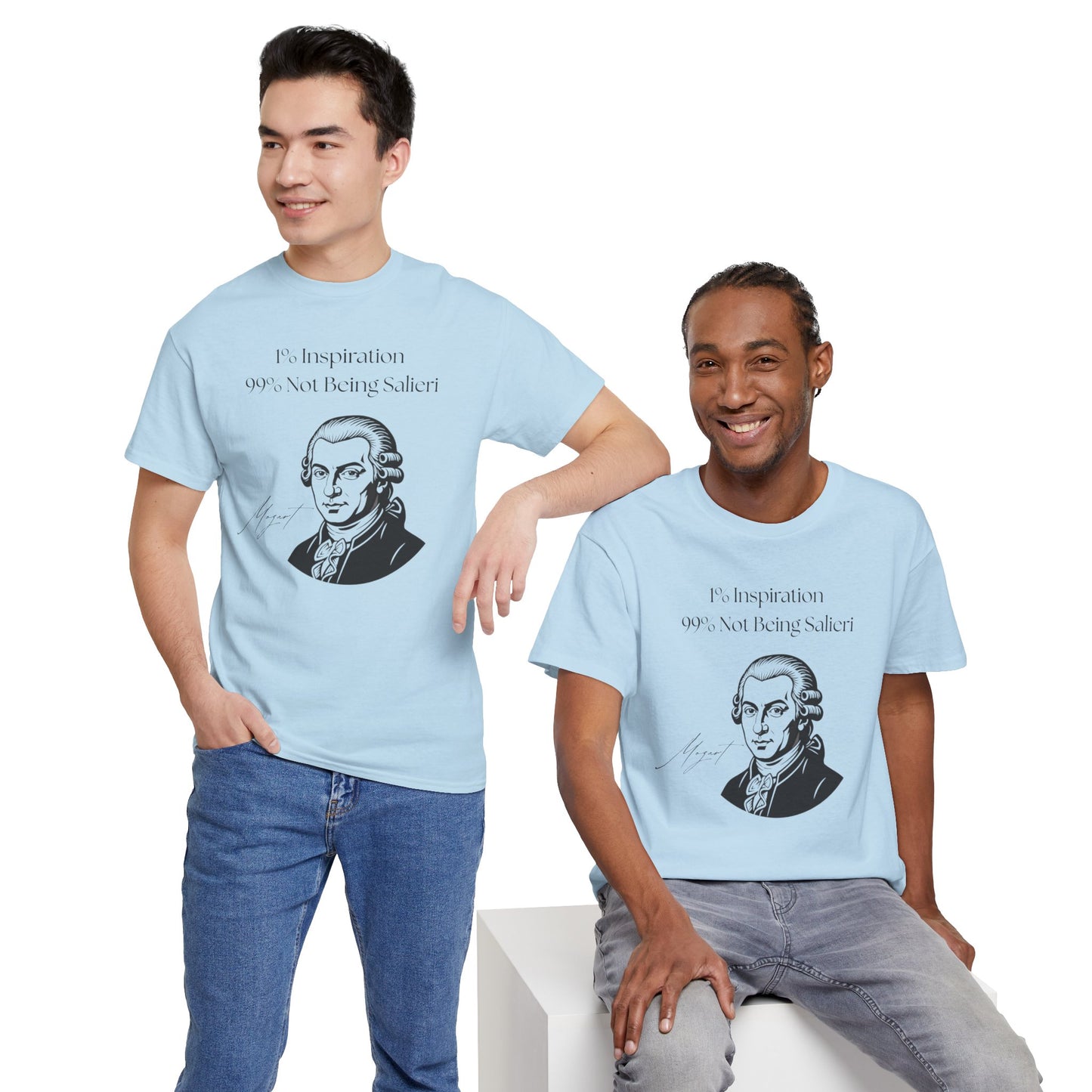 The "1% Inspiration, 99% Not Being Salieri" Mozart Illustration T-Shirt