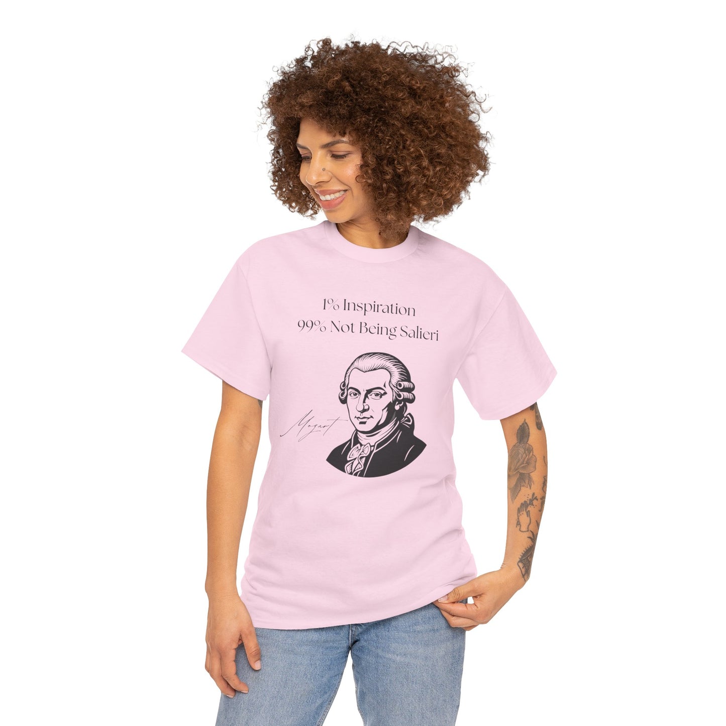 The "1% Inspiration, 99% Not Being Salieri" Mozart Illustration T-Shirt