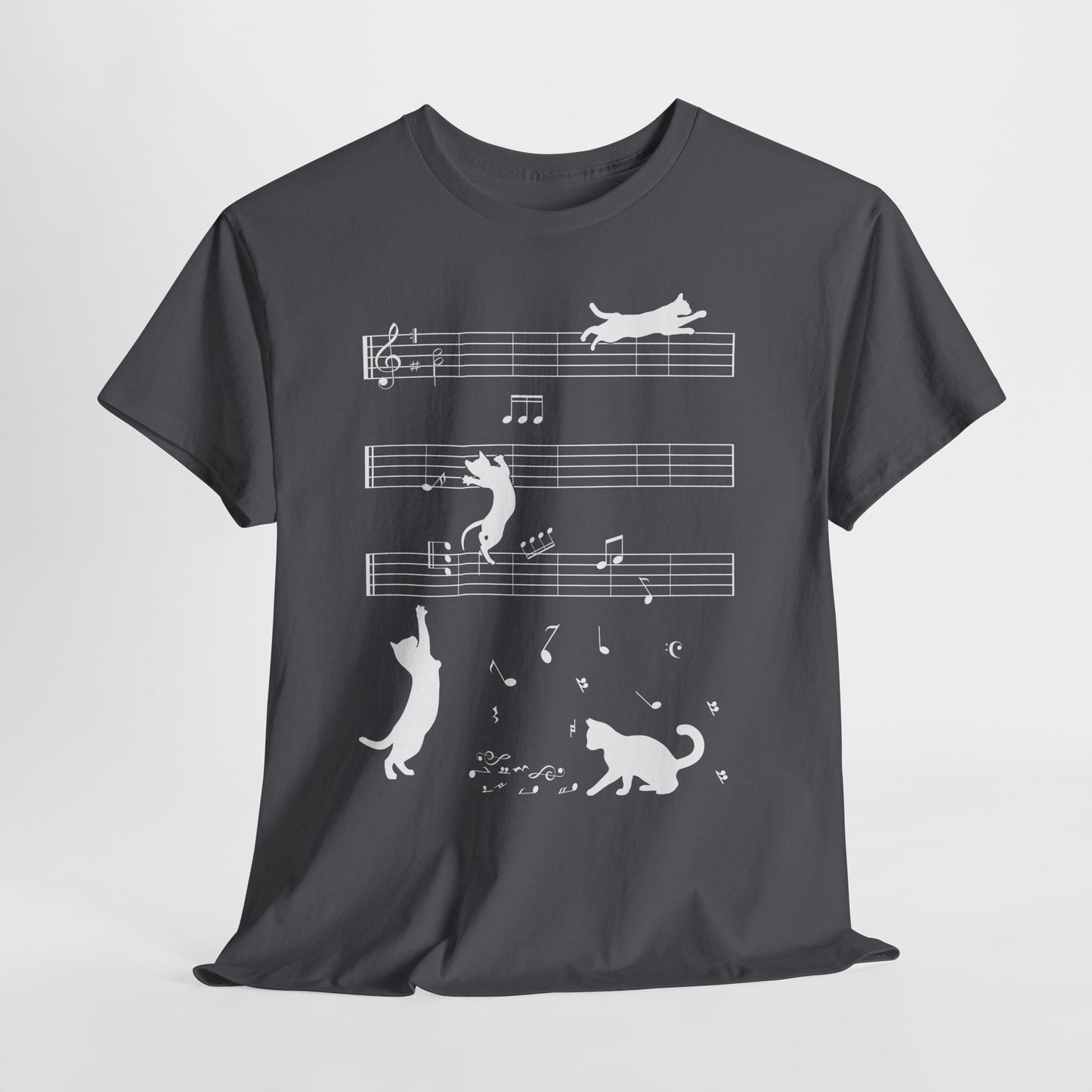 The Musical Cat & Notes T-Shirt