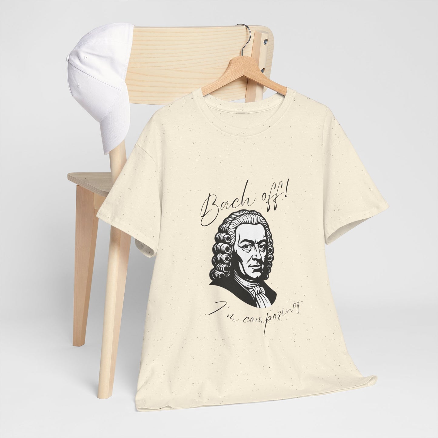 Bach Portrait Tee "Bach off! I'm composing" Classical Music Humor T‑Shirt