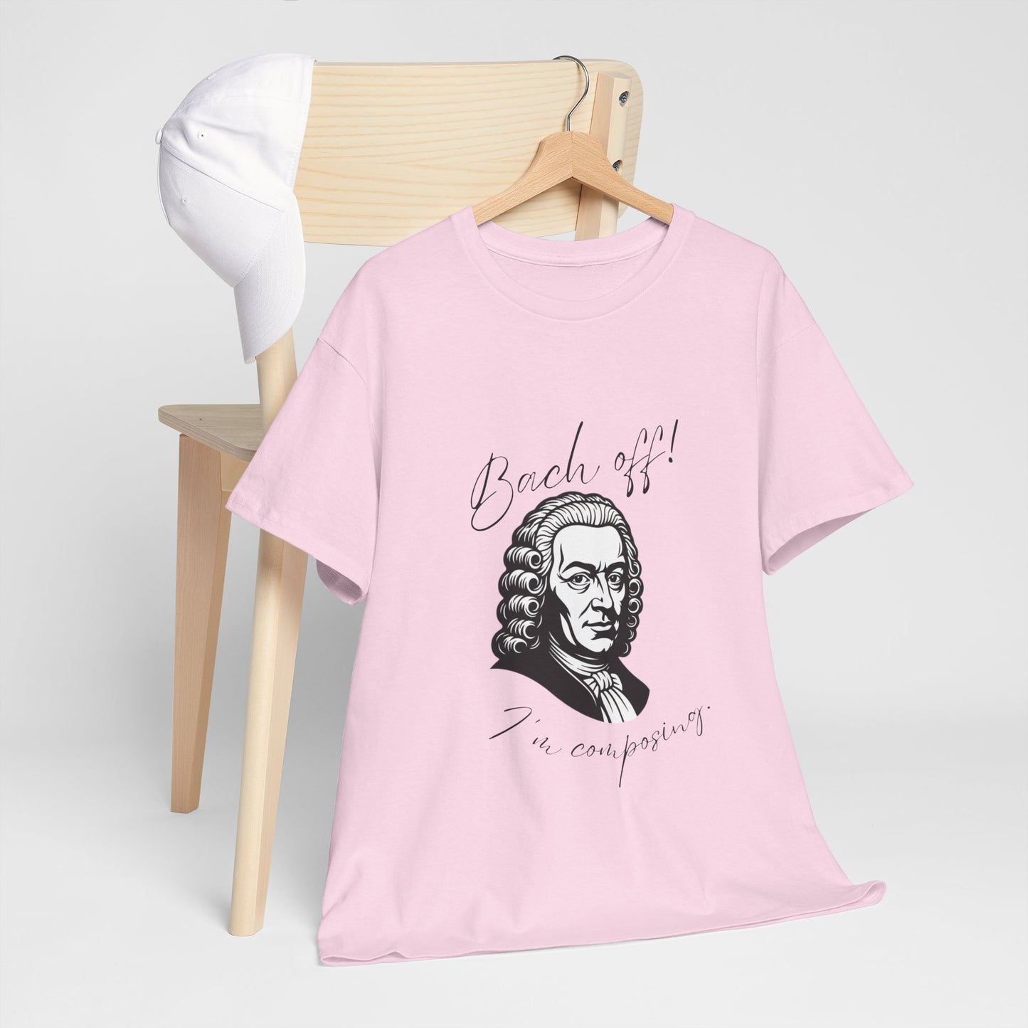 Bach Portrait Tee "Bach off! I'm composing" Classical Music Humor T‑Shirt