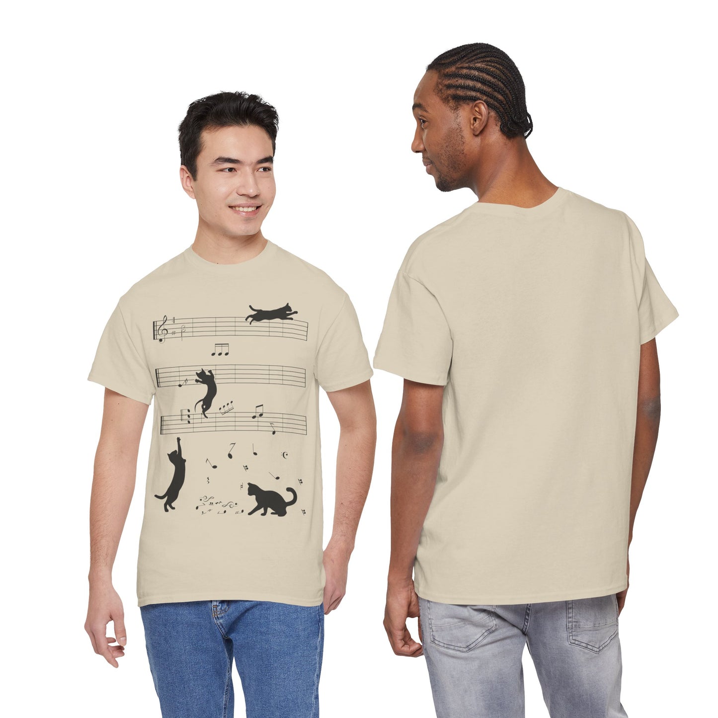 The Musical Cat & Notes T-Shirt