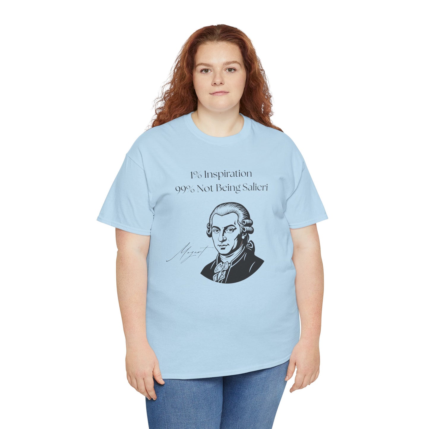 The "1% Inspiration, 99% Not Being Salieri" Mozart Illustration T-Shirt