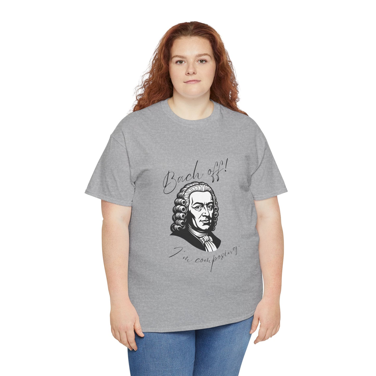Bach Portrait Tee "Bach off! I'm composing" Classical Music Humor T‑Shirt