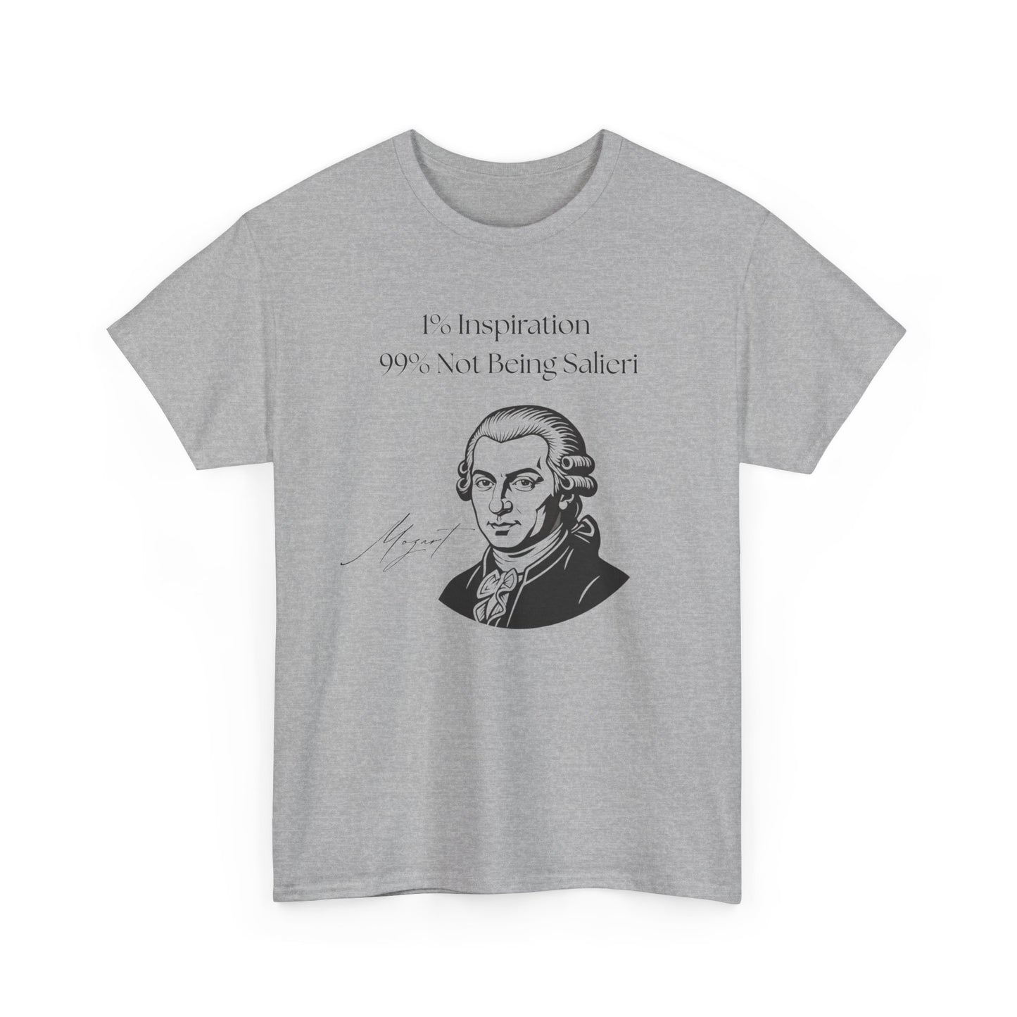 The "1% Inspiration, 99% Not Being Salieri" Mozart Illustration T-Shirt