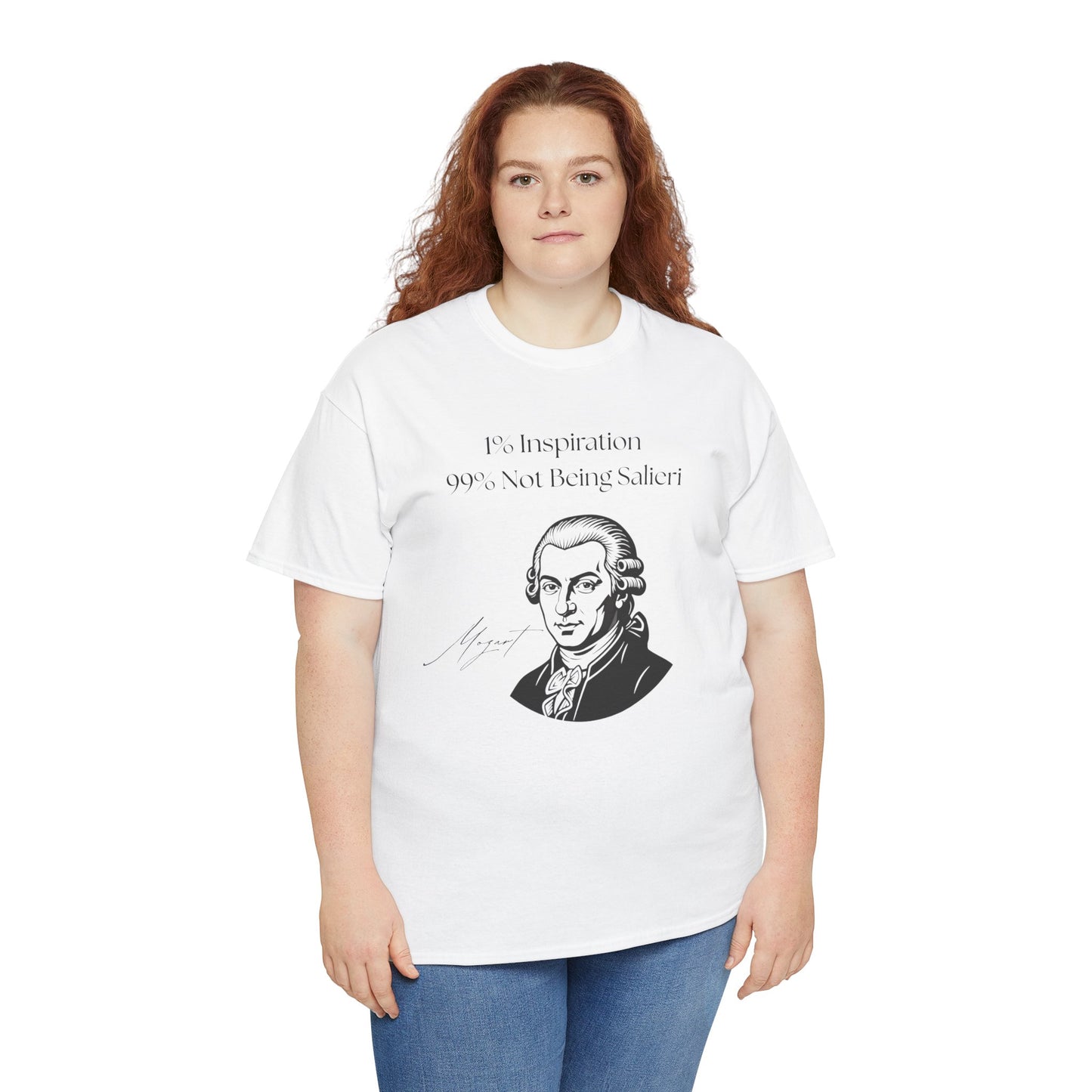 The "1% Inspiration, 99% Not Being Salieri" Mozart Illustration T-Shirt