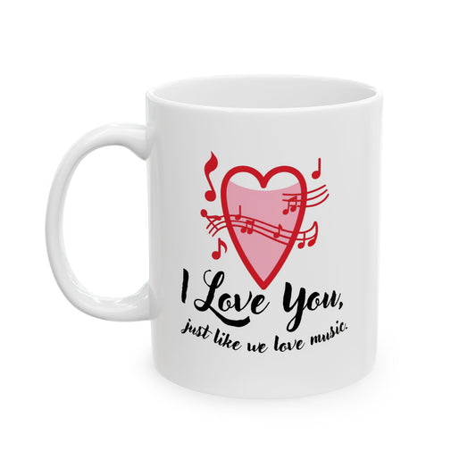 Personalized Music Love Mug | Custom Name Valentine & Birthday Gift