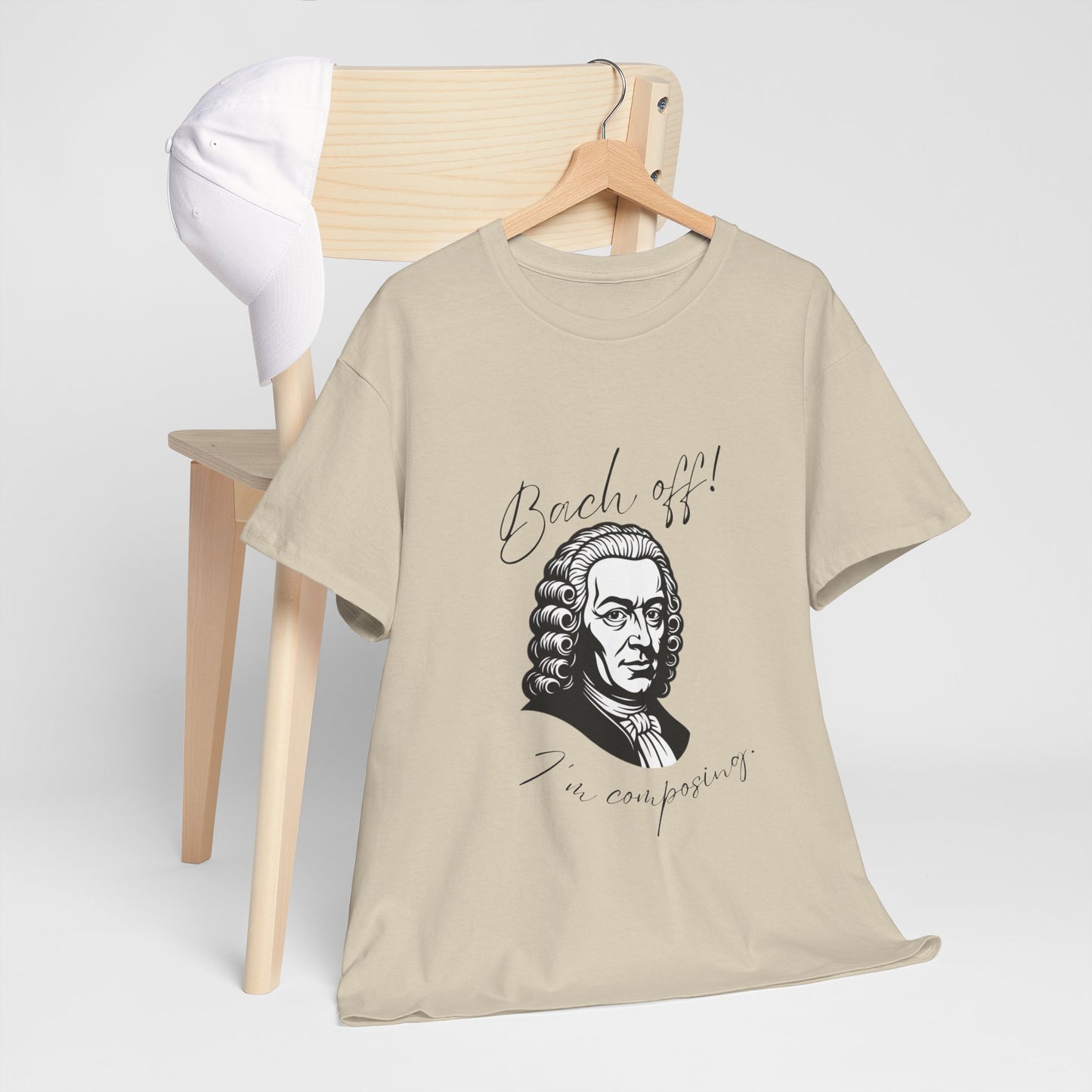 Bach Portrait Tee "Bach off! I'm composing" Classical Music Humor T‑Shirt