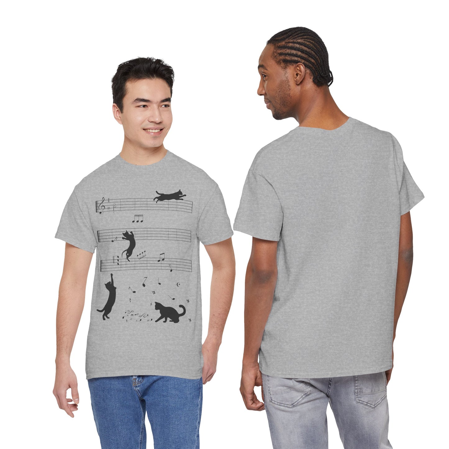 The Musical Cat & Notes T-Shirt