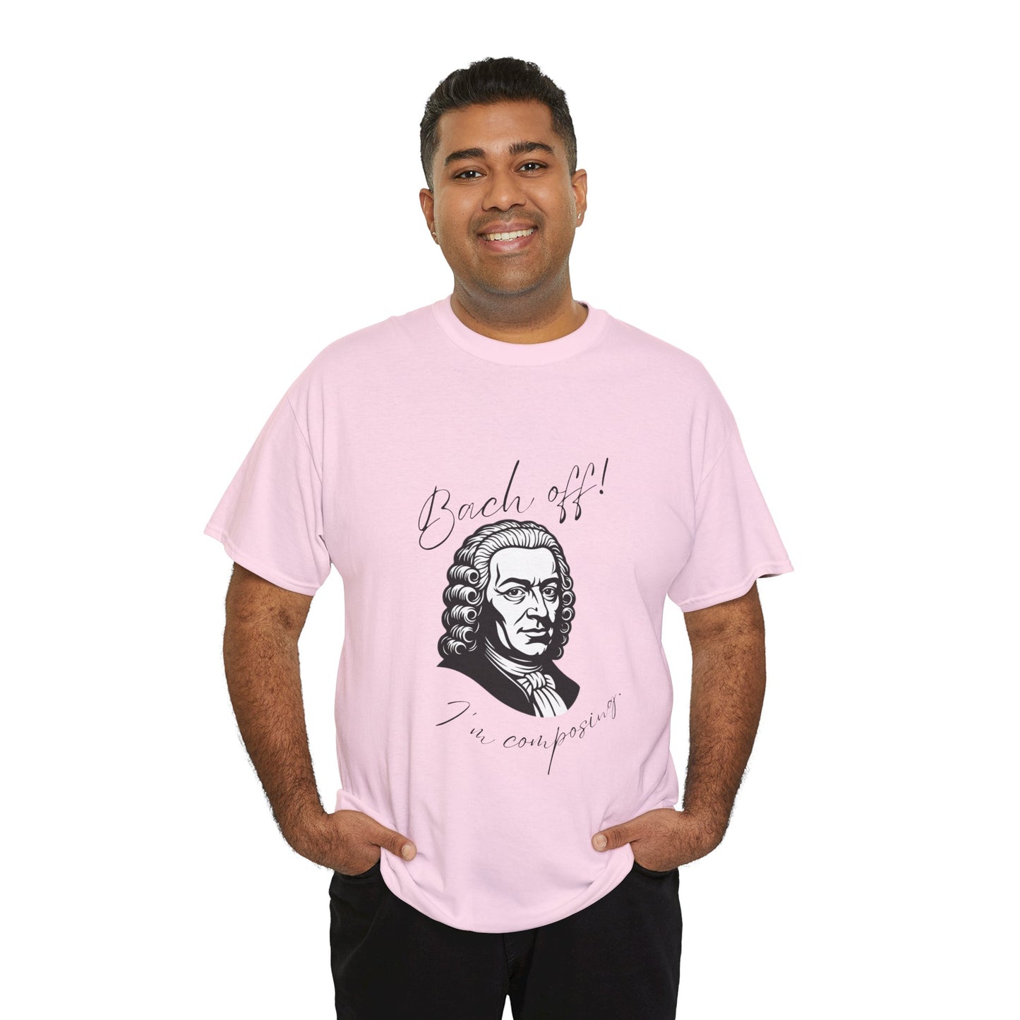 Bach Portrait Tee "Bach off! I'm composing" Classical Music Humor T‑Shirt