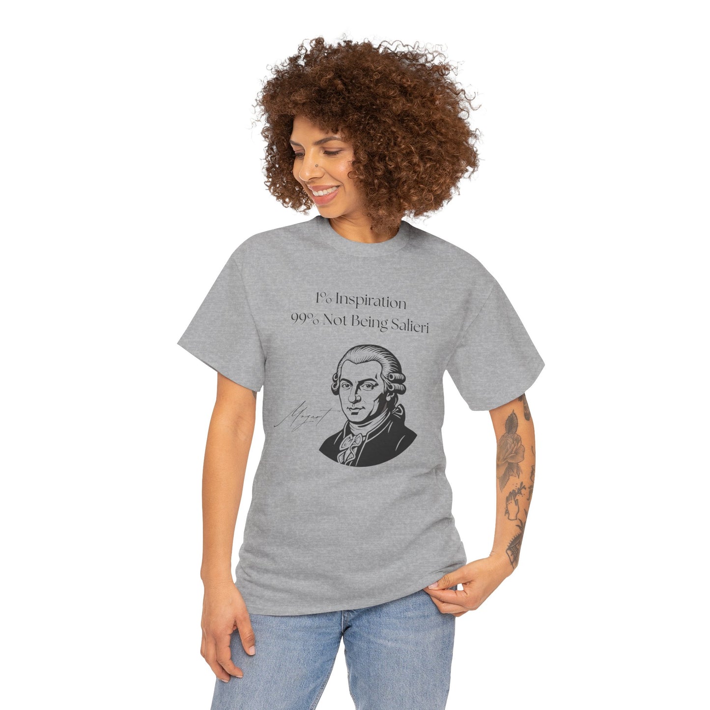 The "1% Inspiration, 99% Not Being Salieri" Mozart Illustration T-Shirt