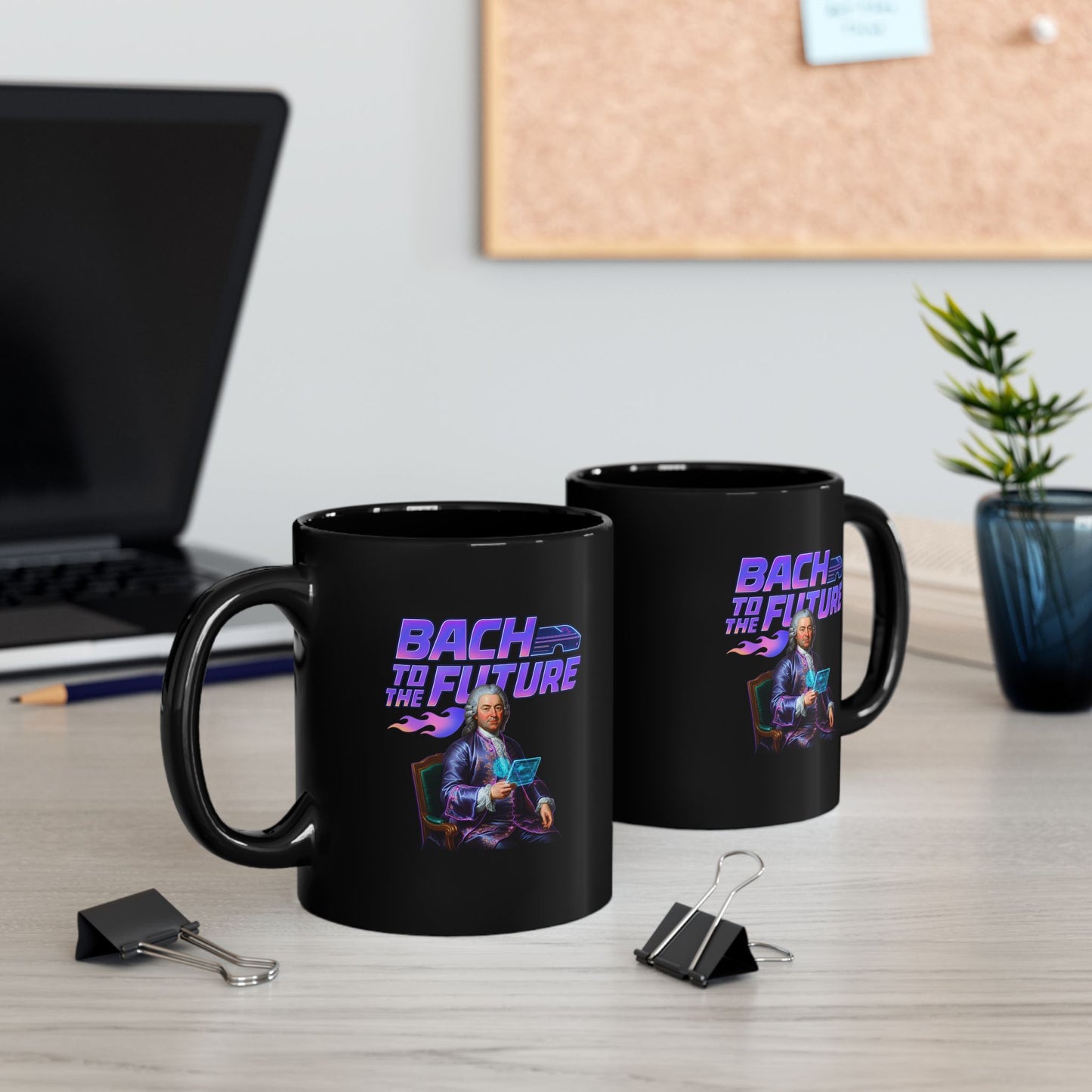 The "Bach to the Future" Black Mug