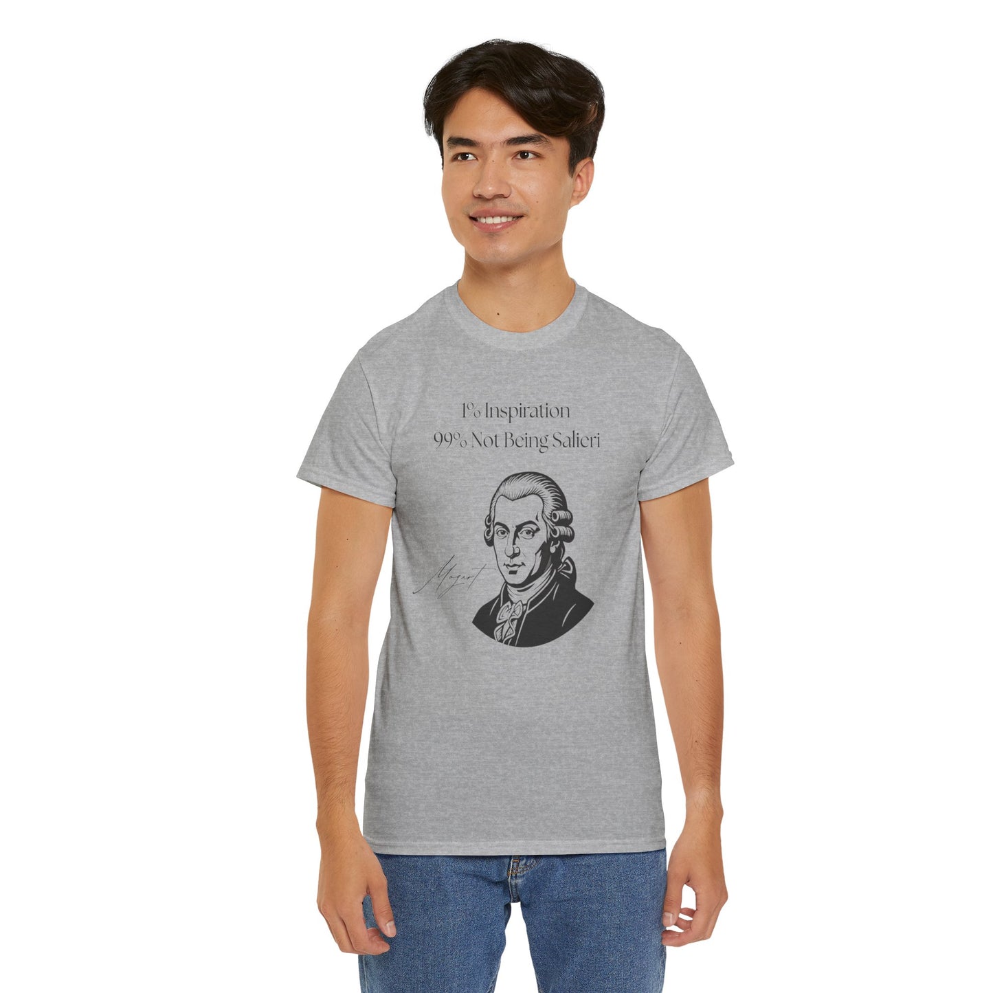 The "1% Inspiration, 99% Not Being Salieri" Mozart Illustration T-Shirt
