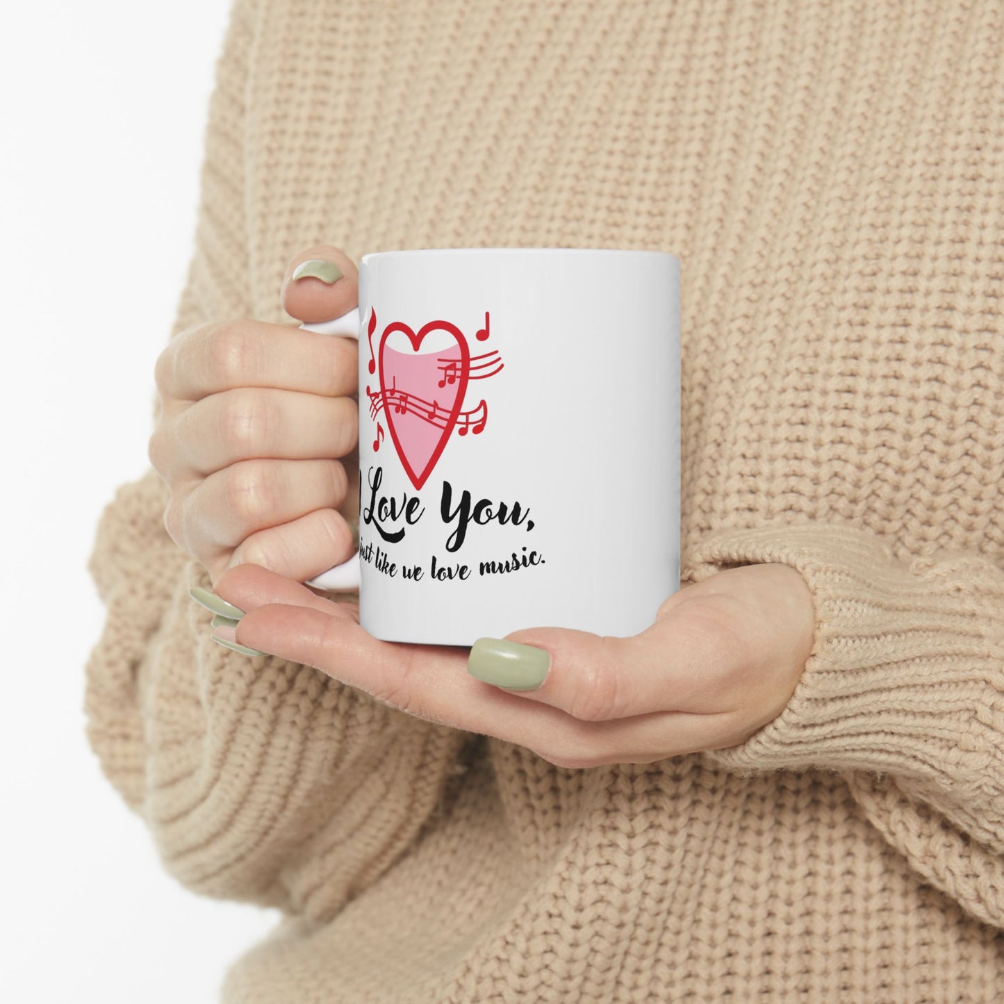 Personalized Music Love Mug | Custom Name Valentine & Birthday Gift