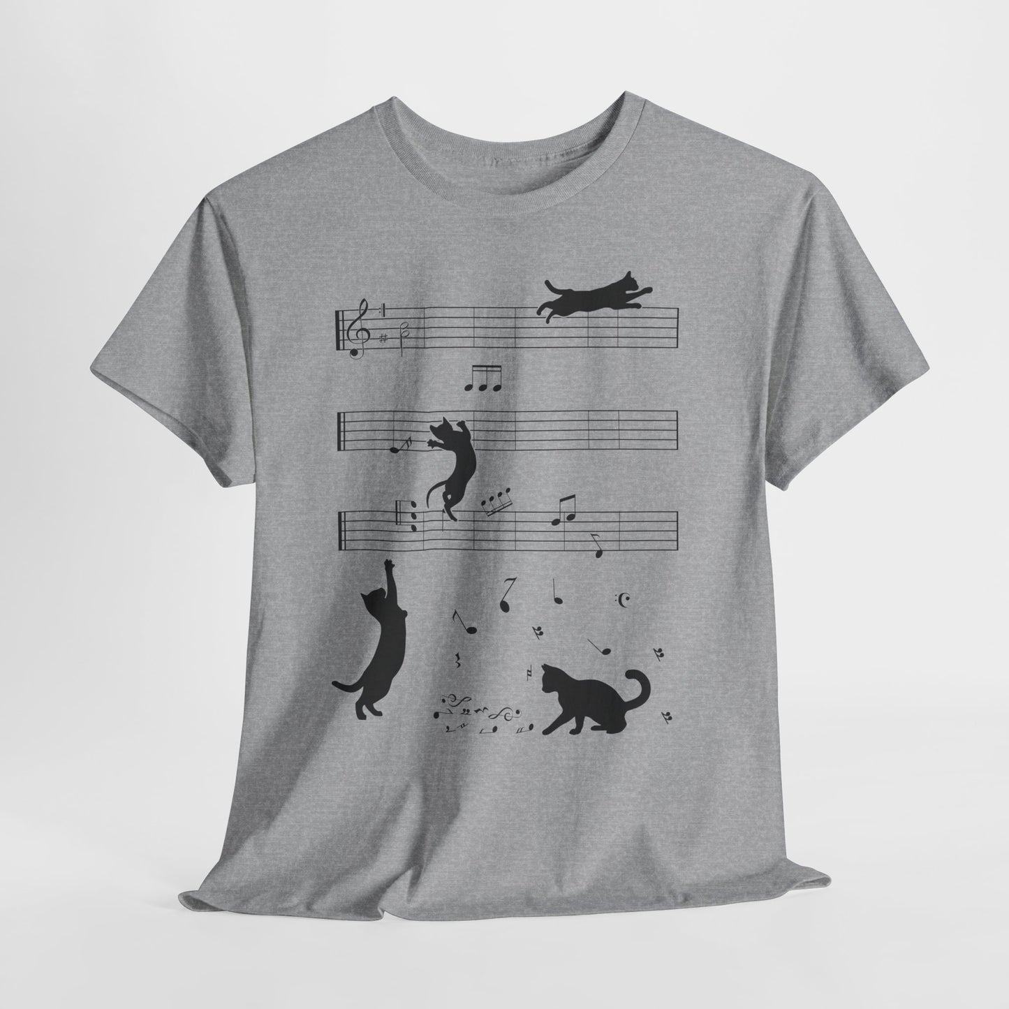 The Musical Cat & Notes T-Shirt