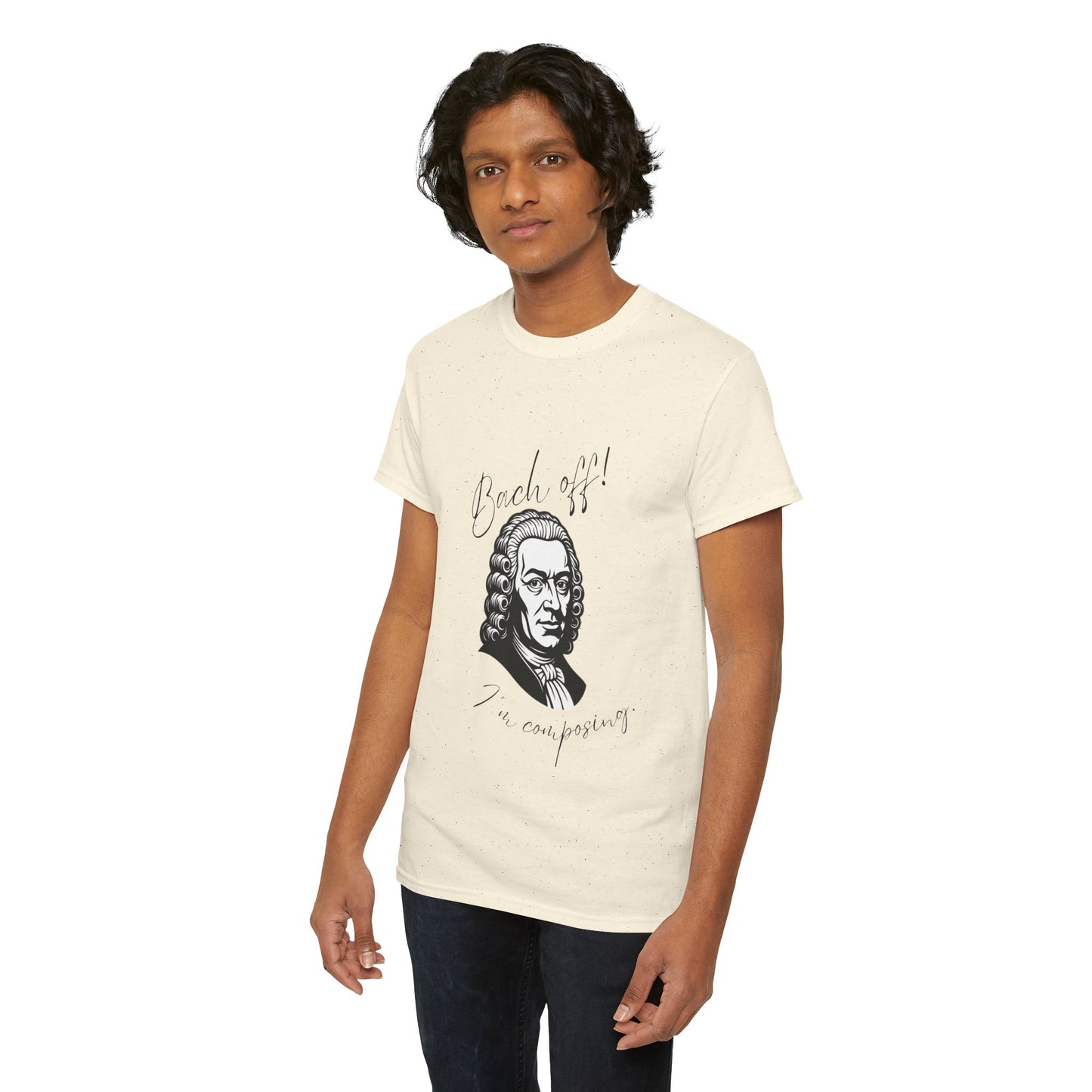 Bach Portrait Tee "Bach off! I'm composing" Classical Music Humor T‑Shirt