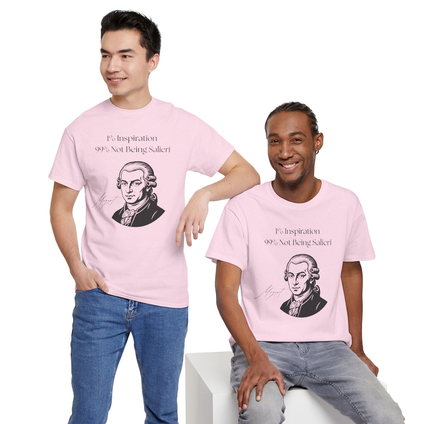 The "1% Inspiration, 99% Not Being Salieri" Mozart Illustration T-Shirt