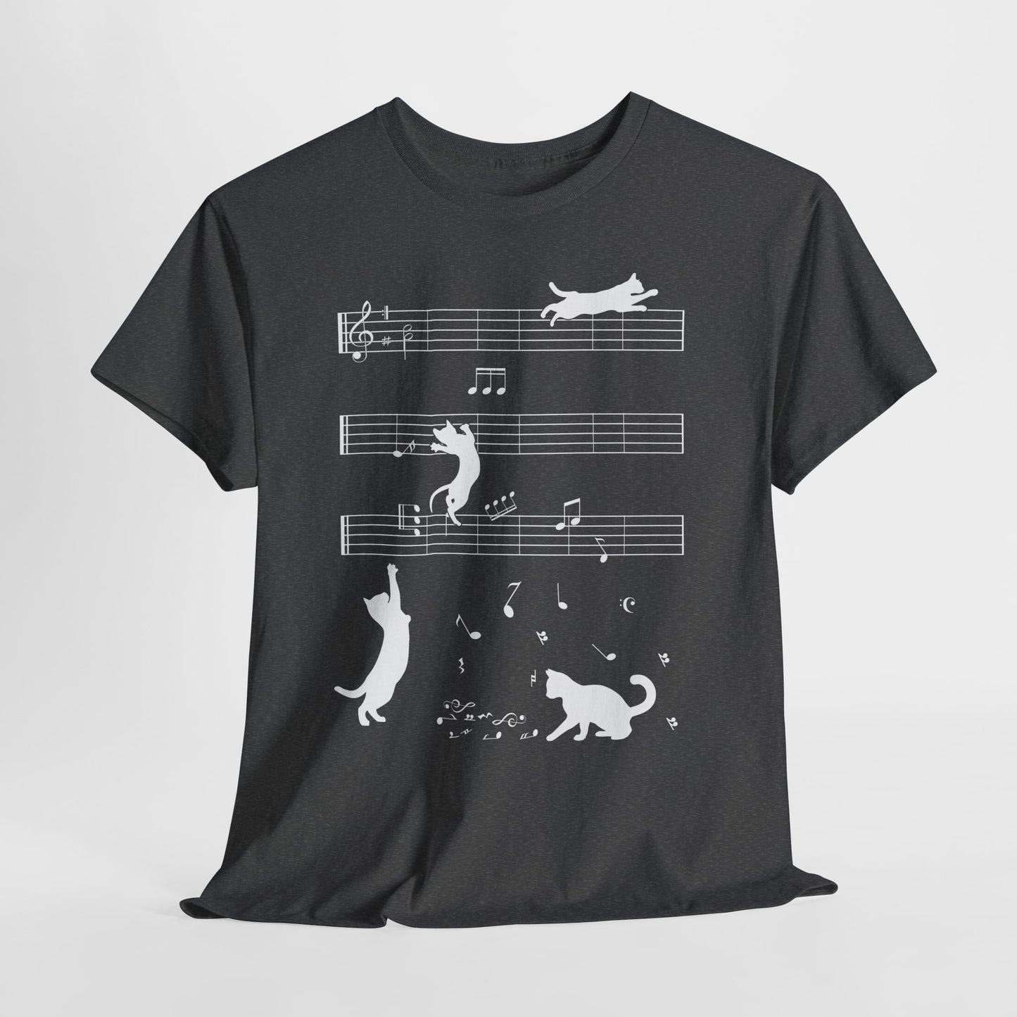 The Musical Cat & Notes T-Shirt