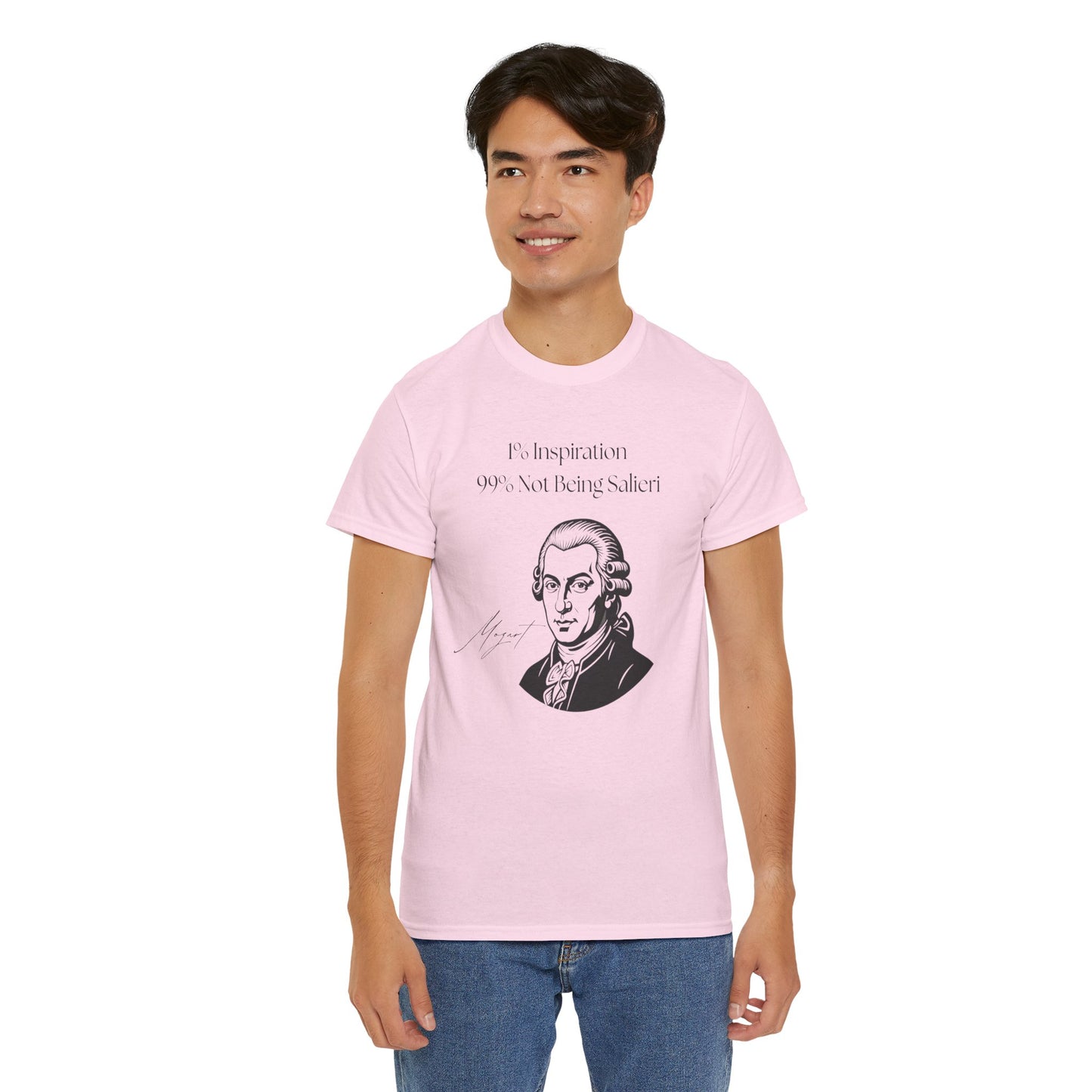 The "1% Inspiration, 99% Not Being Salieri" Mozart Illustration T-Shirt