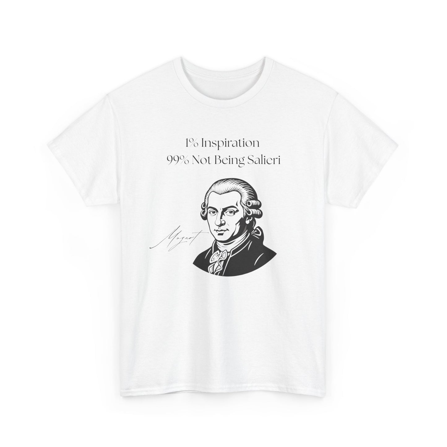 The "1% Inspiration, 99% Not Being Salieri" Mozart Illustration T-Shirt