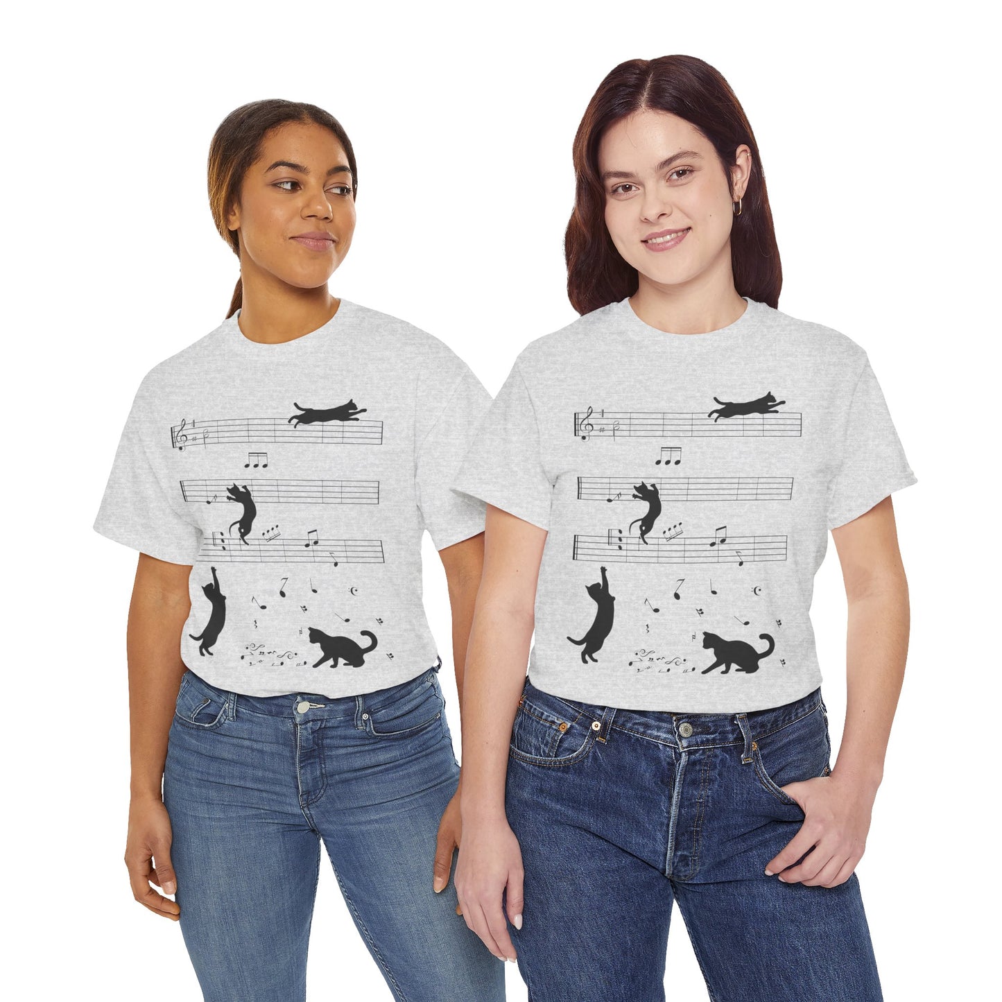 The Musical Cat & Notes T-Shirt