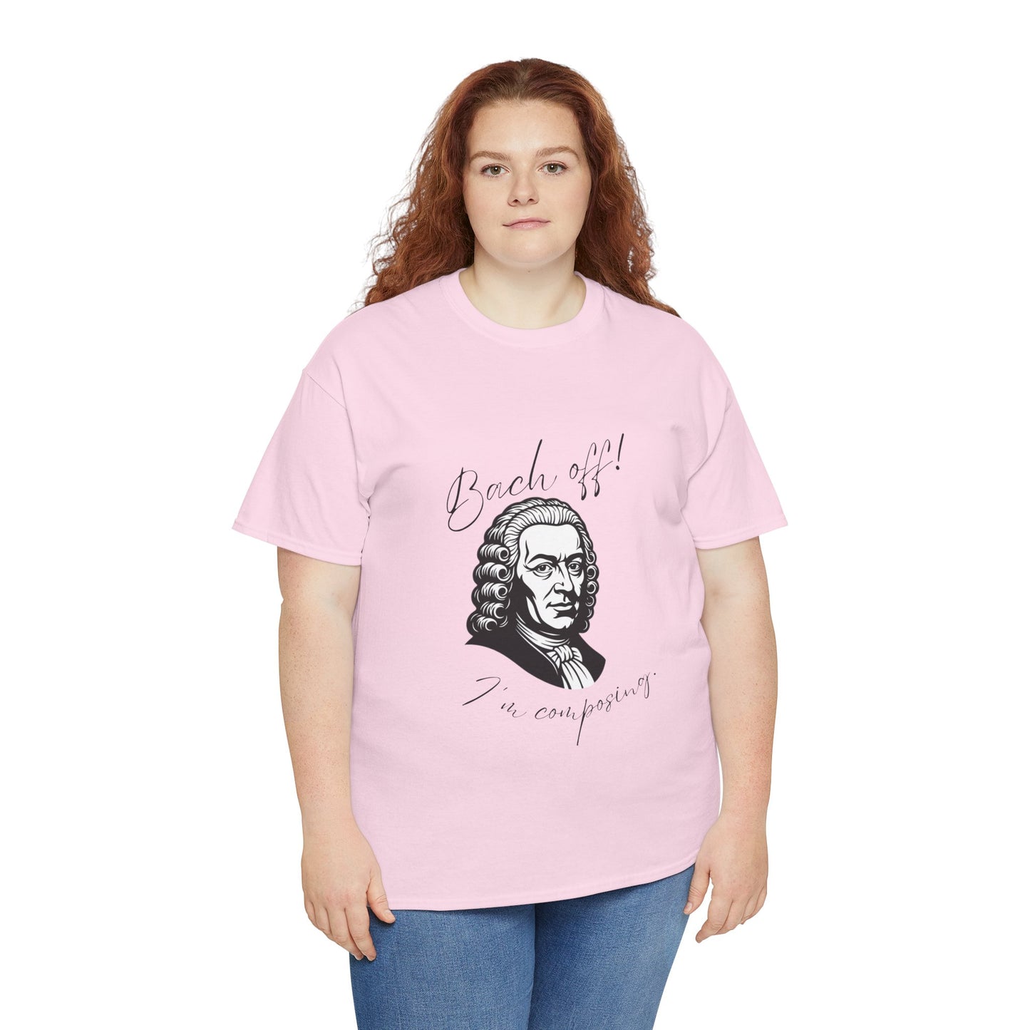 Bach Portrait Tee "Bach off! I'm composing" Classical Music Humor T‑Shirt