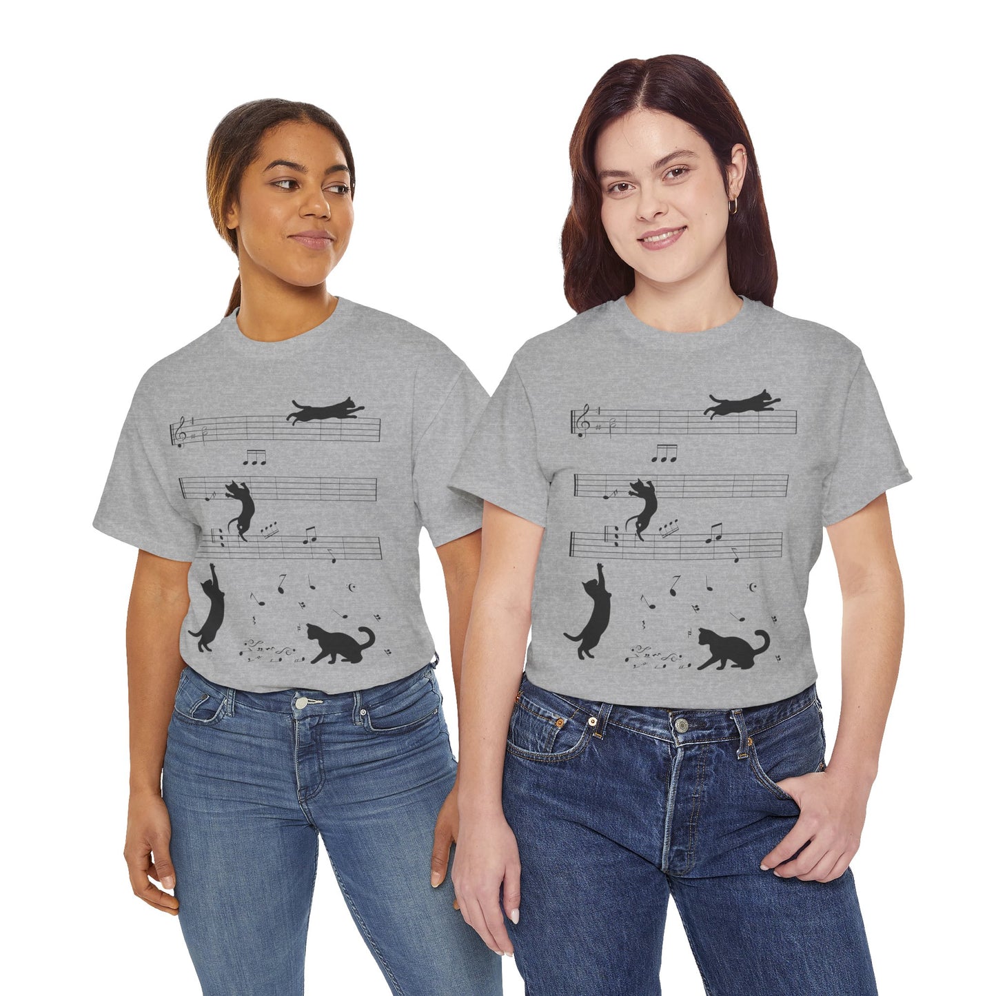 The Musical Cat & Notes T-Shirt