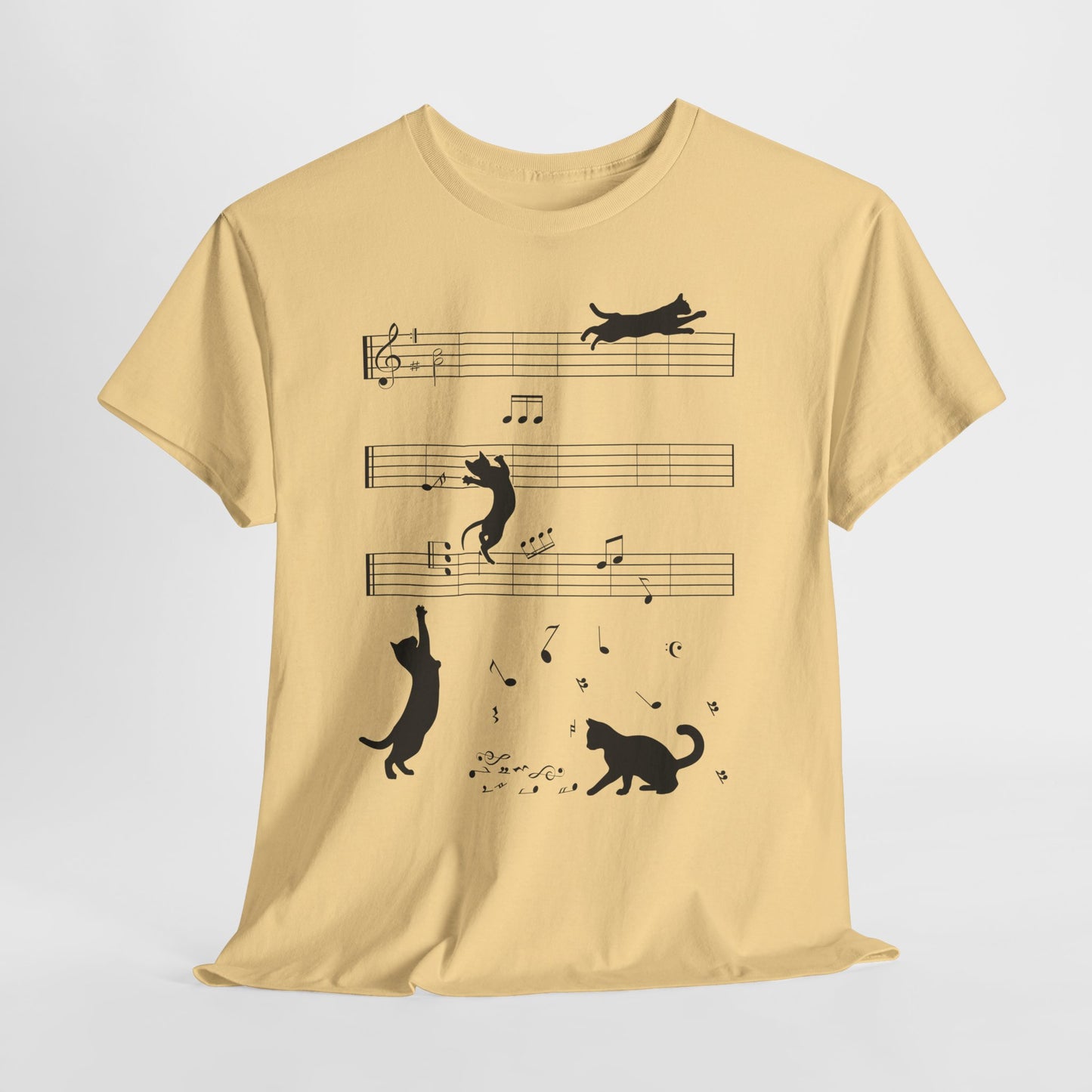 The Musical Cat & Notes T-Shirt