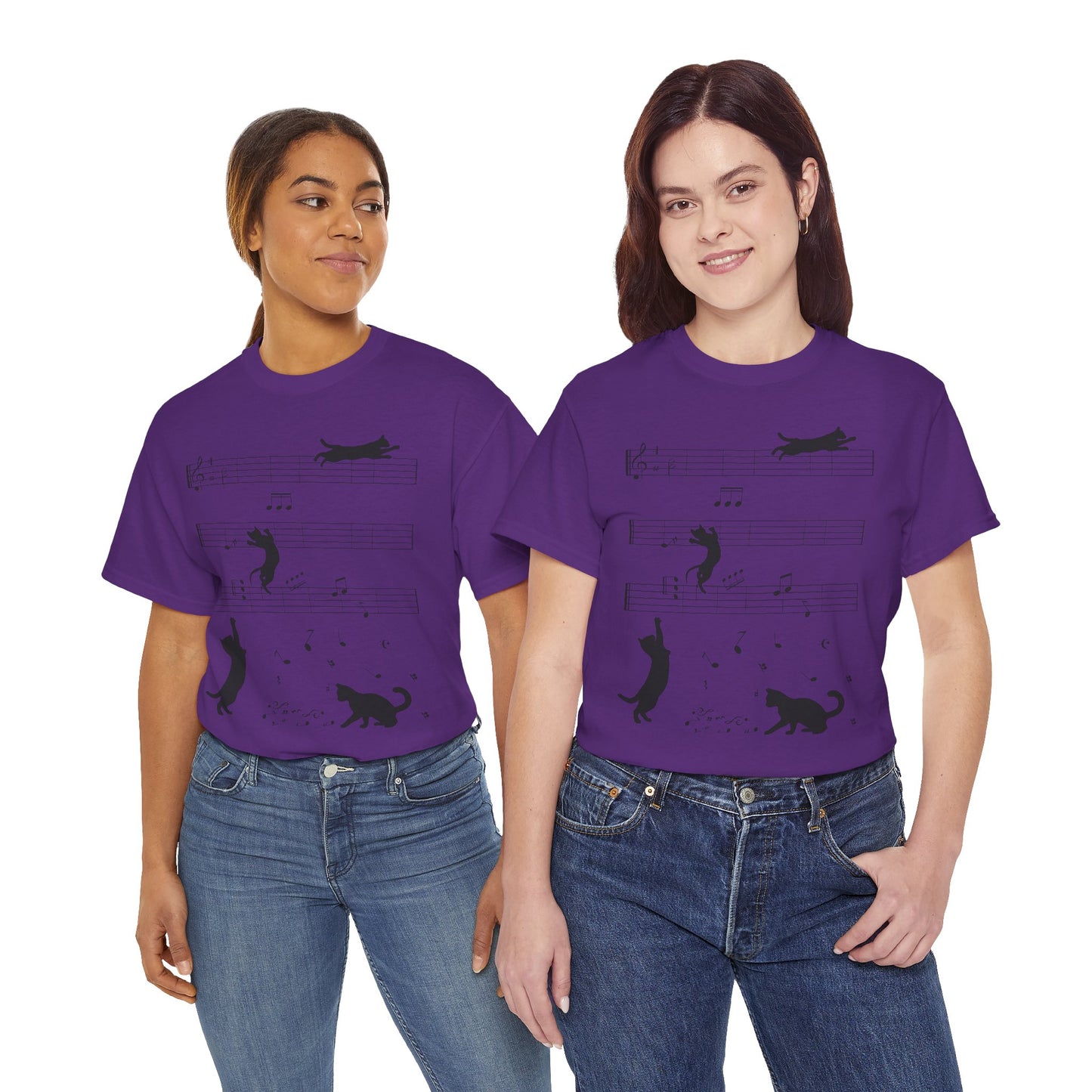The Musical Cat & Notes T-Shirt
