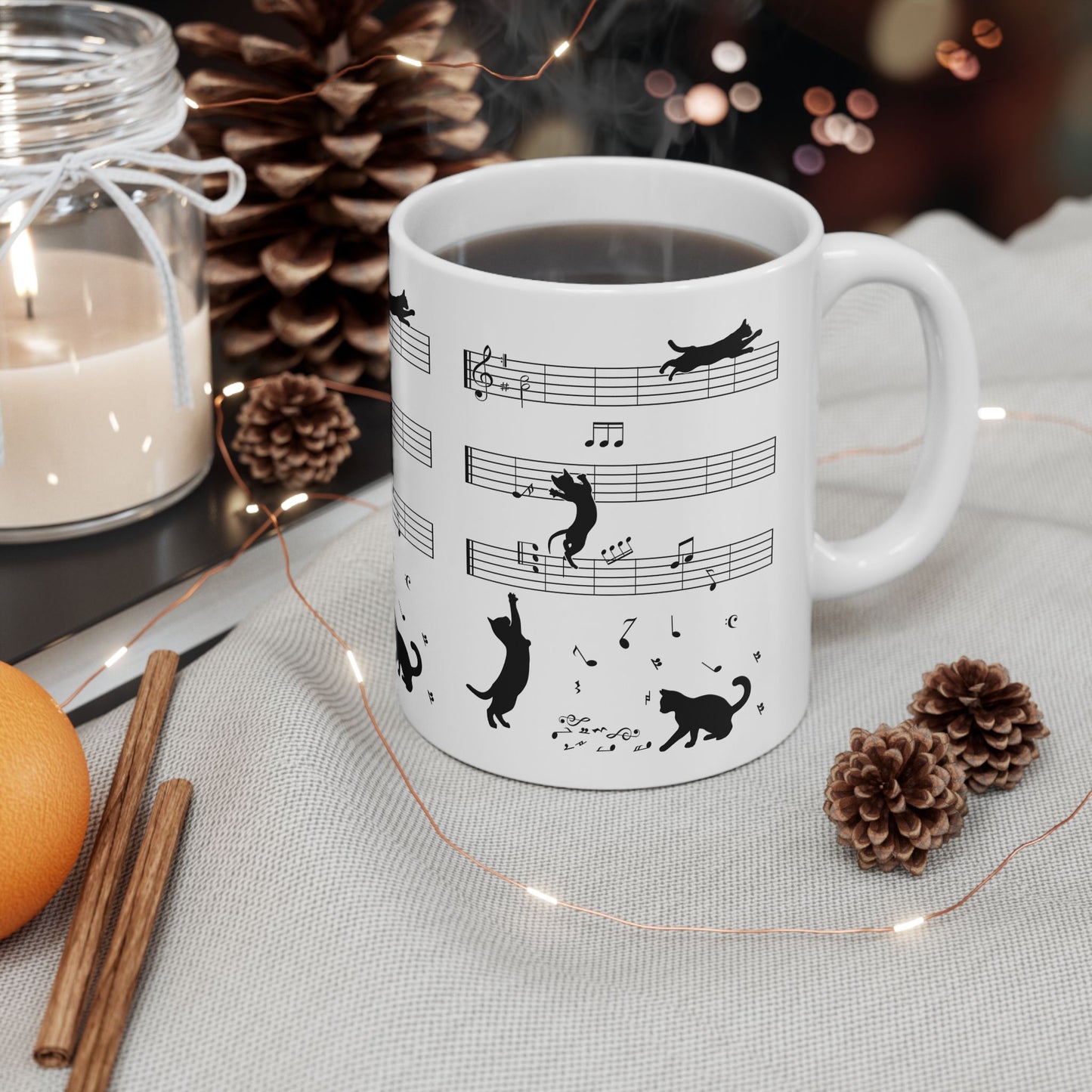 The Musical Cat & Notes Mug