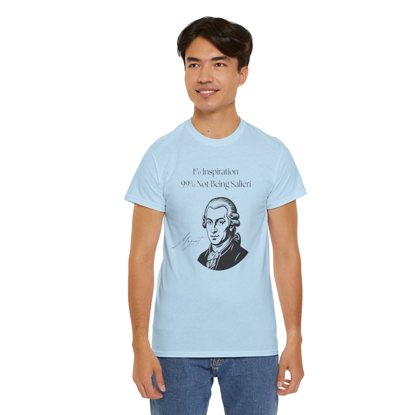 The "1% Inspiration, 99% Not Being Salieri" Mozart Illustration T-Shirt