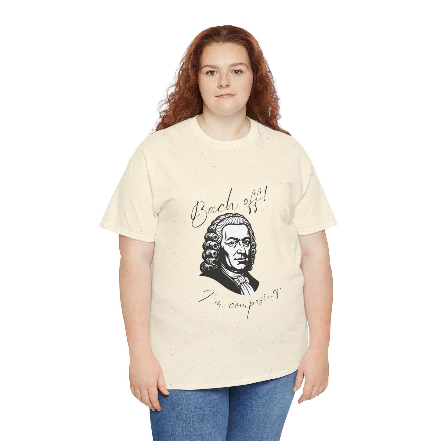 Bach Portrait Tee "Bach off! I'm composing" Classical Music Humor T‑Shirt