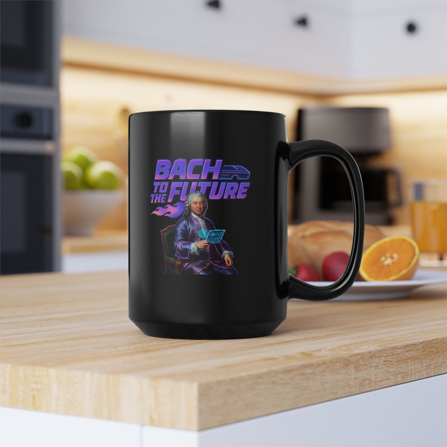 The "Bach to the Future" Black Mug