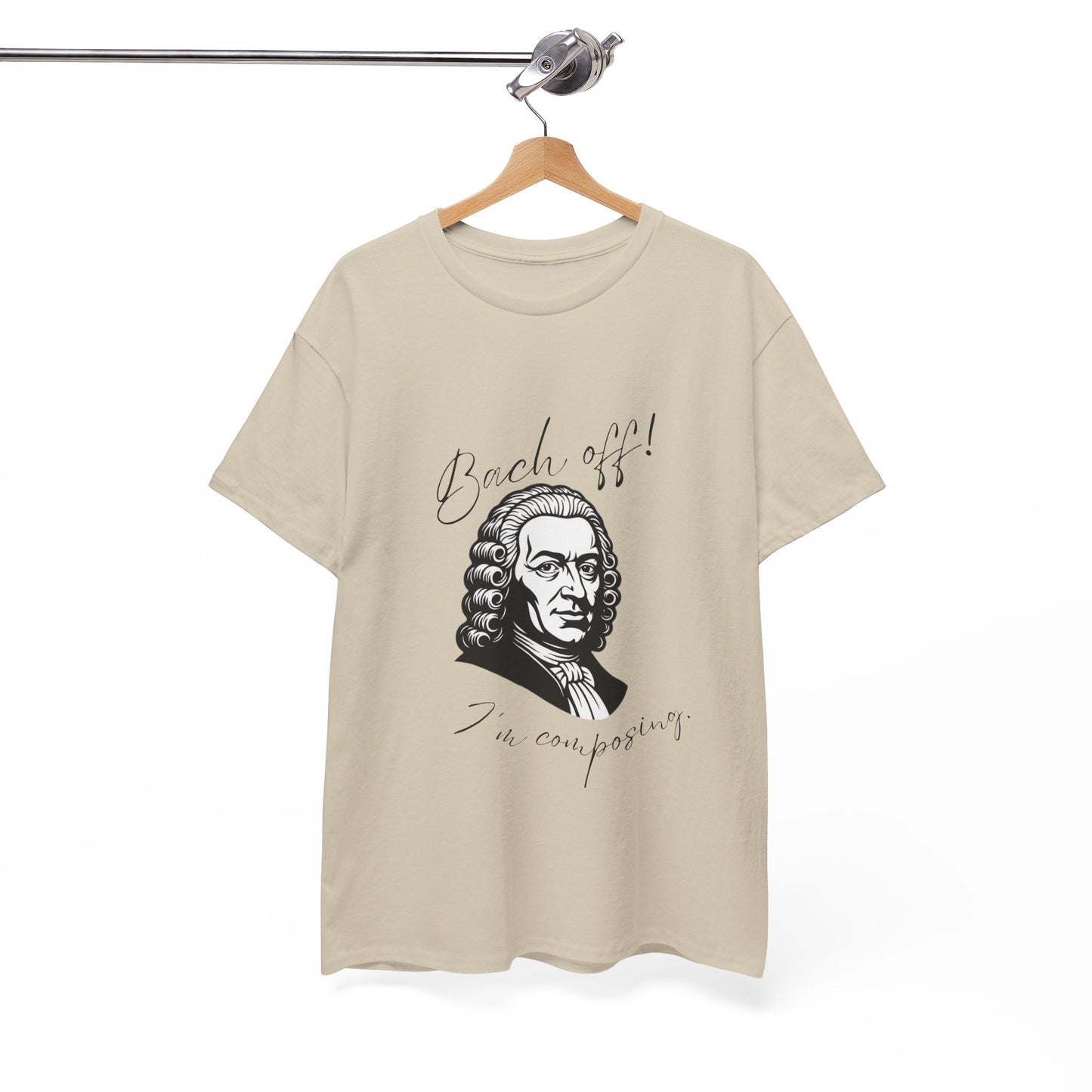 Bach Portrait Tee "Bach off! I'm composing" Classical Music Humor T‑Shirt