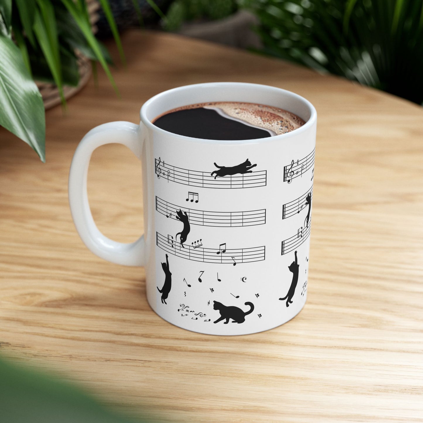 The Musical Cat & Notes Mug