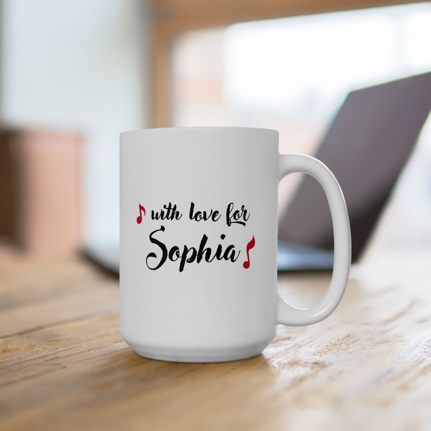 Personalized Music Love Mug | Custom Name Valentine & Birthday Gift