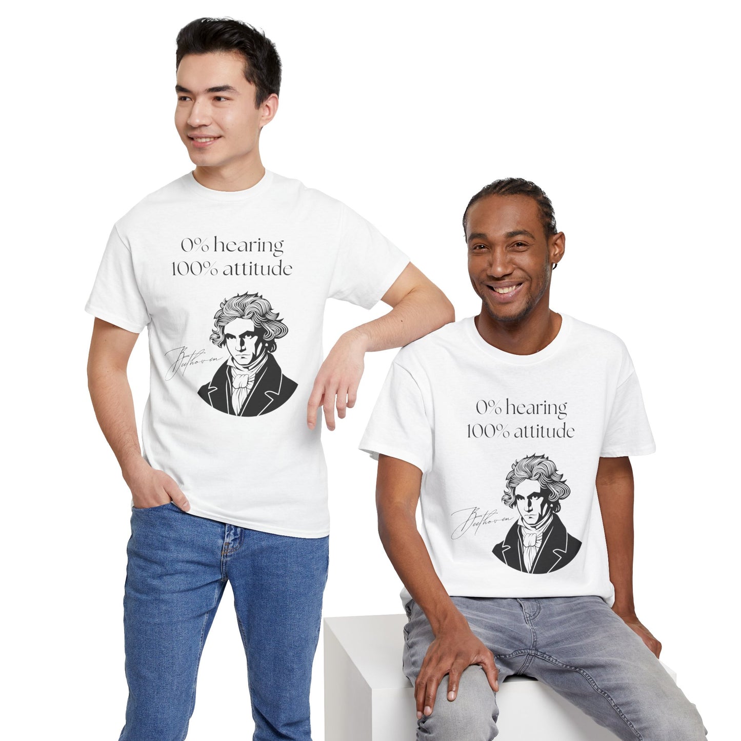 The "0% hearing, 100% attitude" Beethoven T‑Shirt