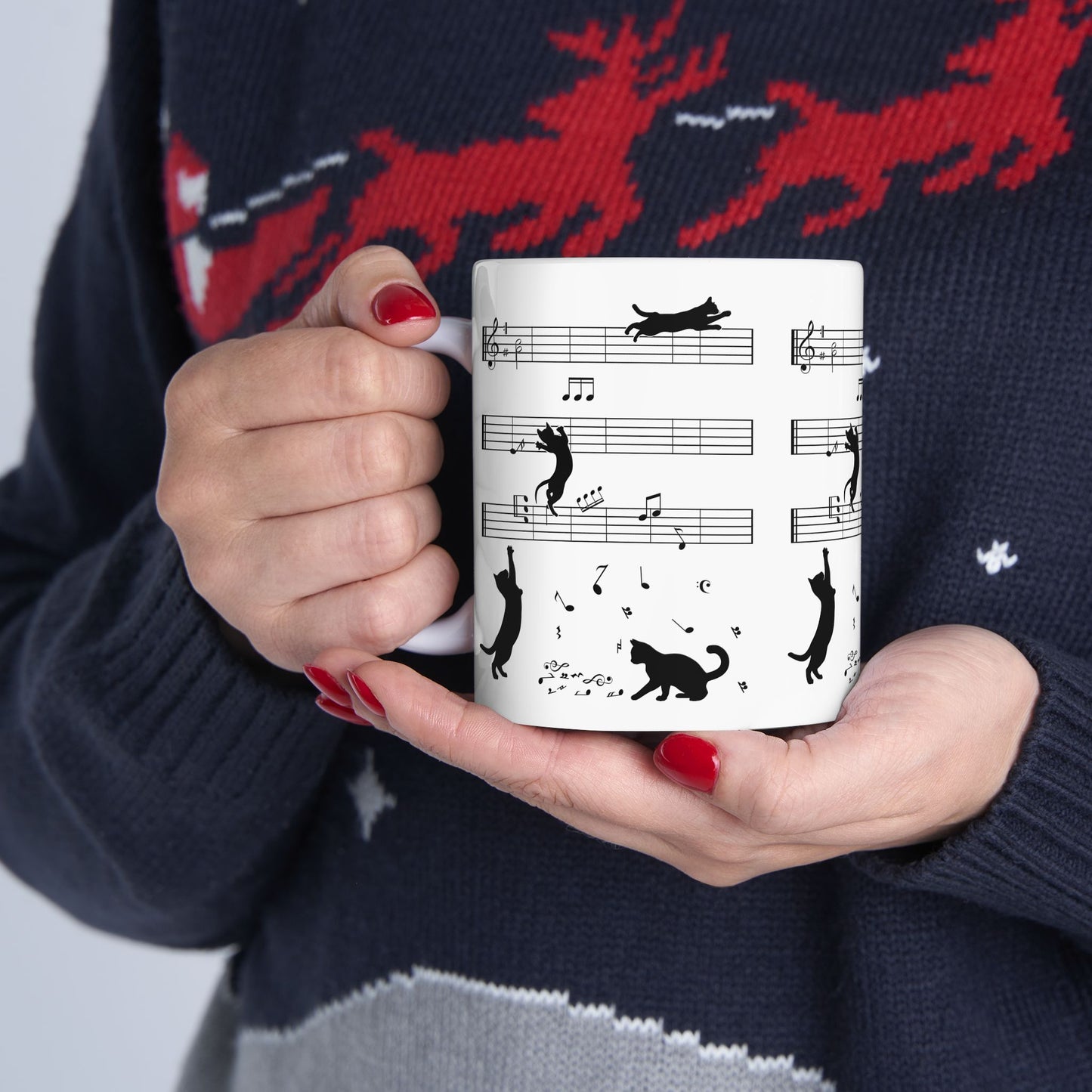 The Musical Cat & Notes Mug