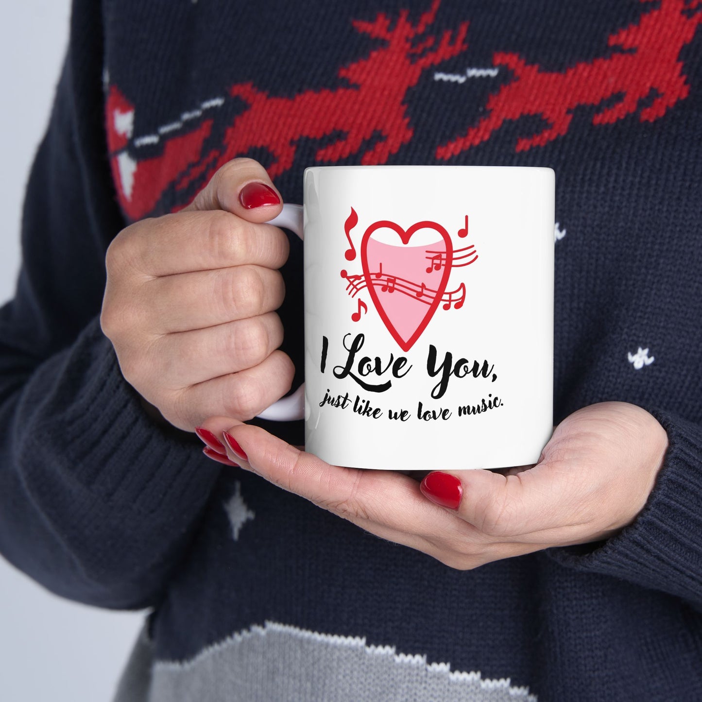 Personalized Music Love Mug | Custom Name Valentine & Birthday Gift