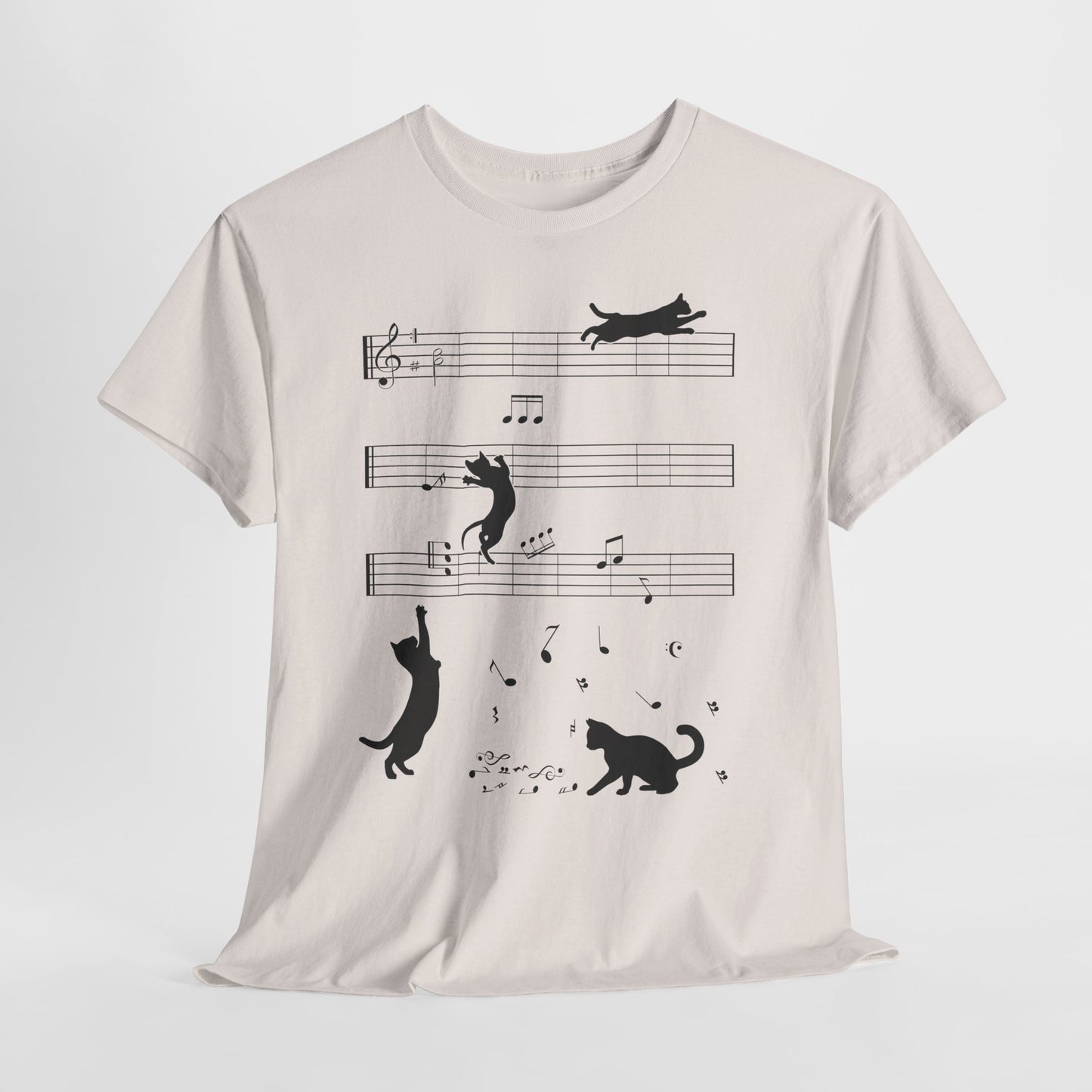 The Musical Cat & Notes T-Shirt