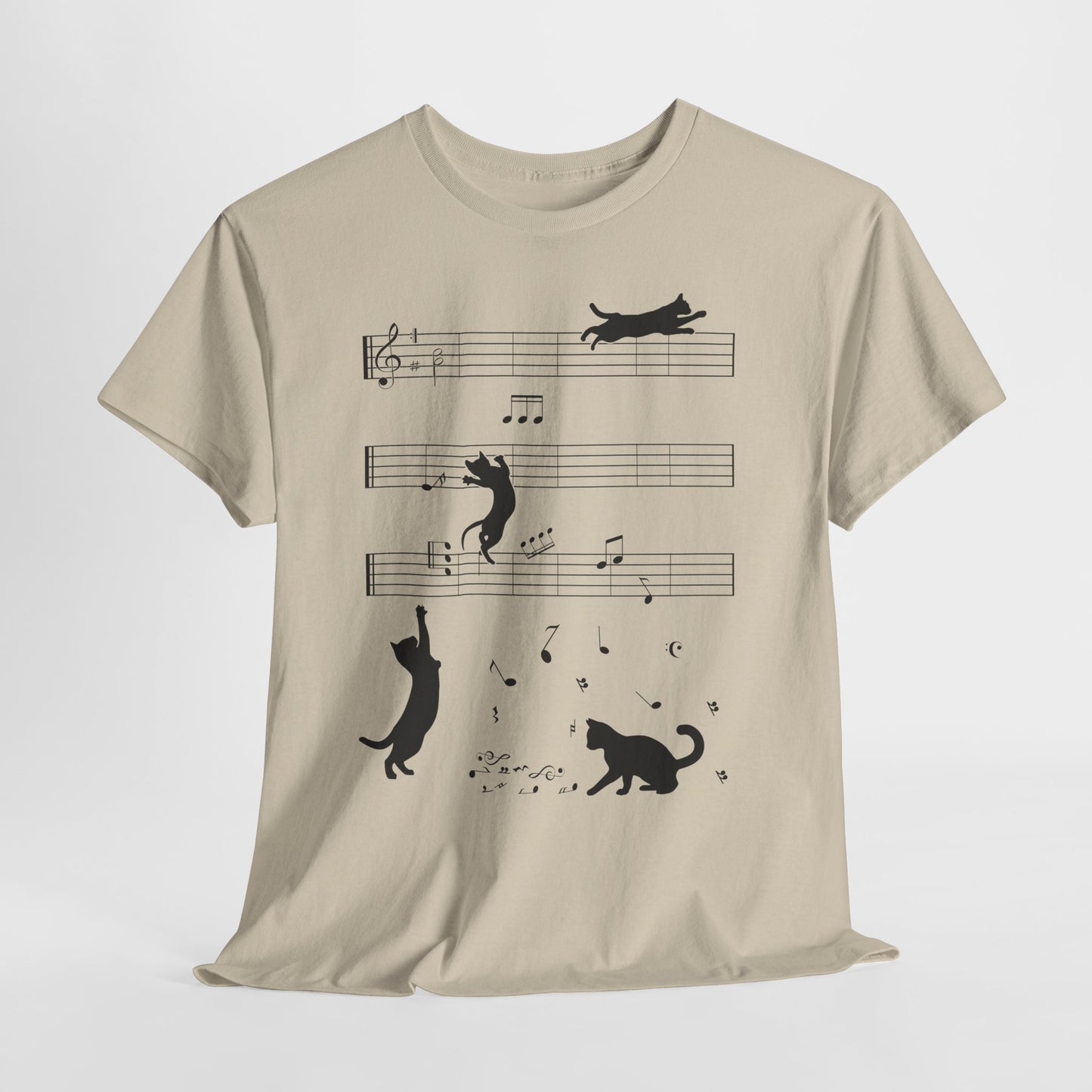 The Musical Cat & Notes T-Shirt